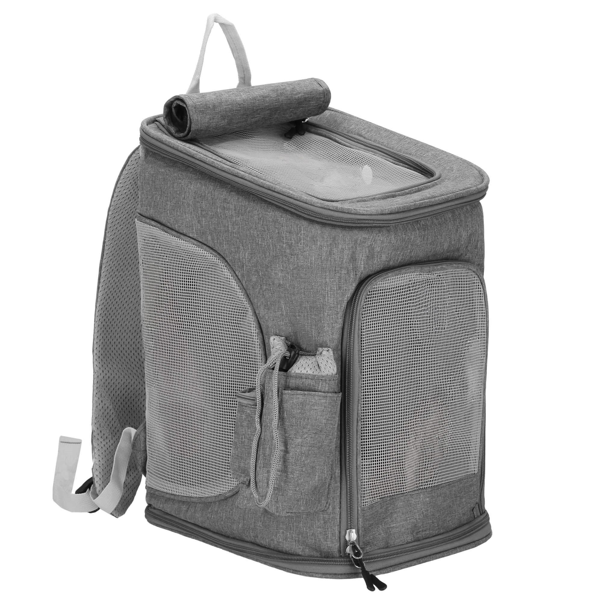 Gyvūnų transportavimo kuprinė springos pa0232, 39 x 28 x 27 cm, pilka