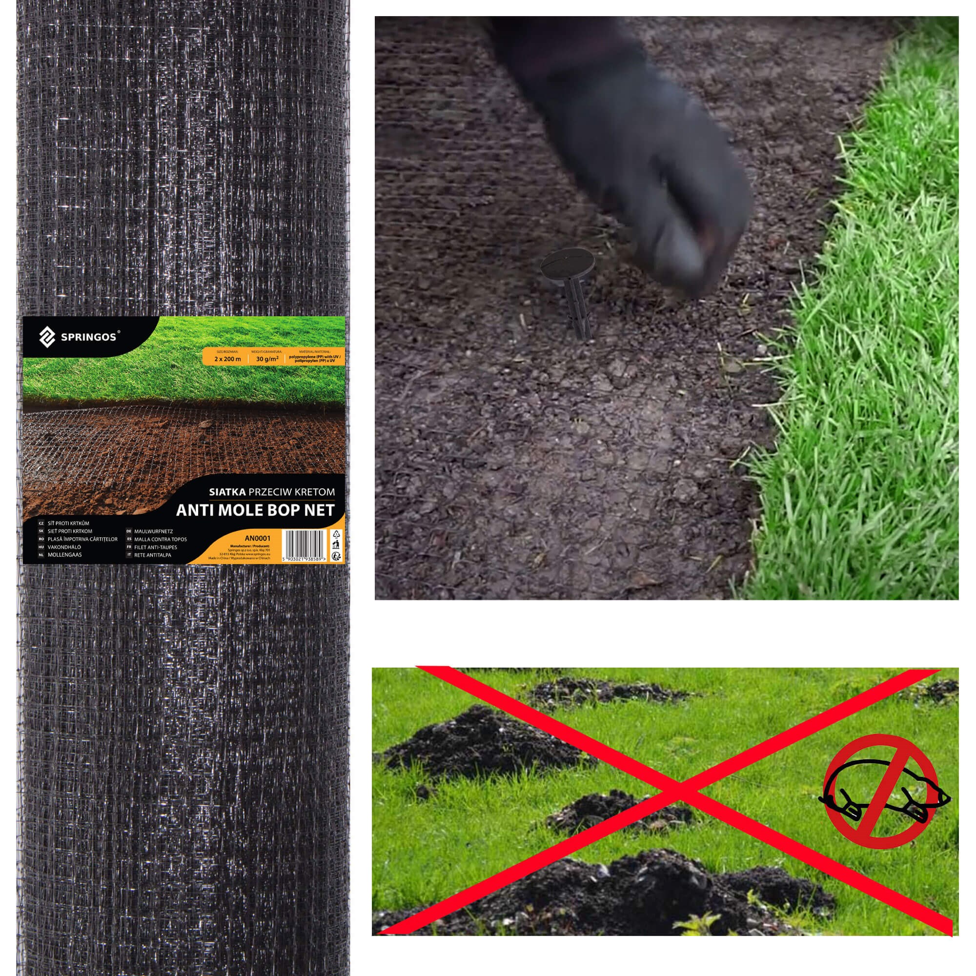 Tinklelis nuo kurmių springus 1x25 m