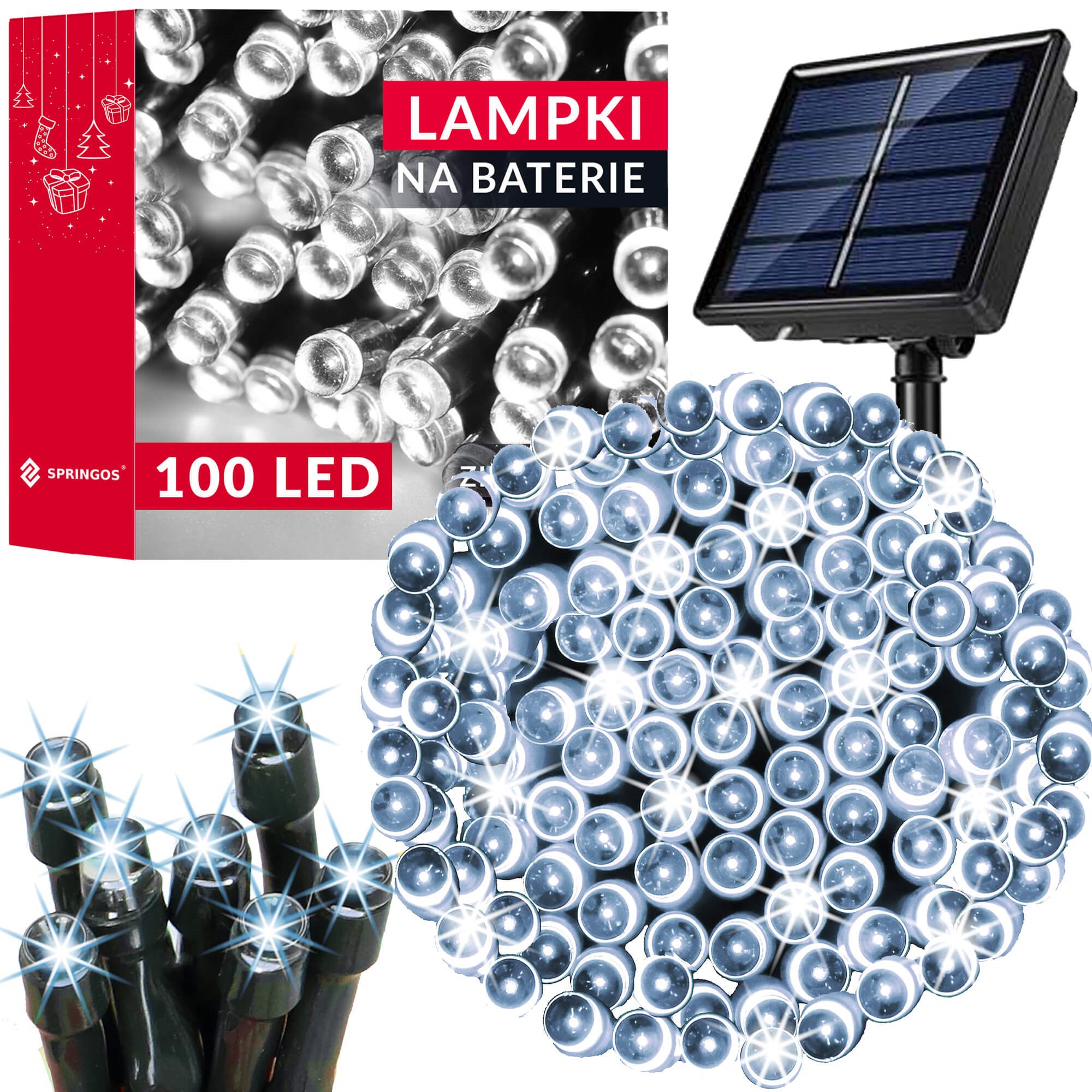 Kalėdinės lemputės su saulės baterija springos cl4148, 12 m