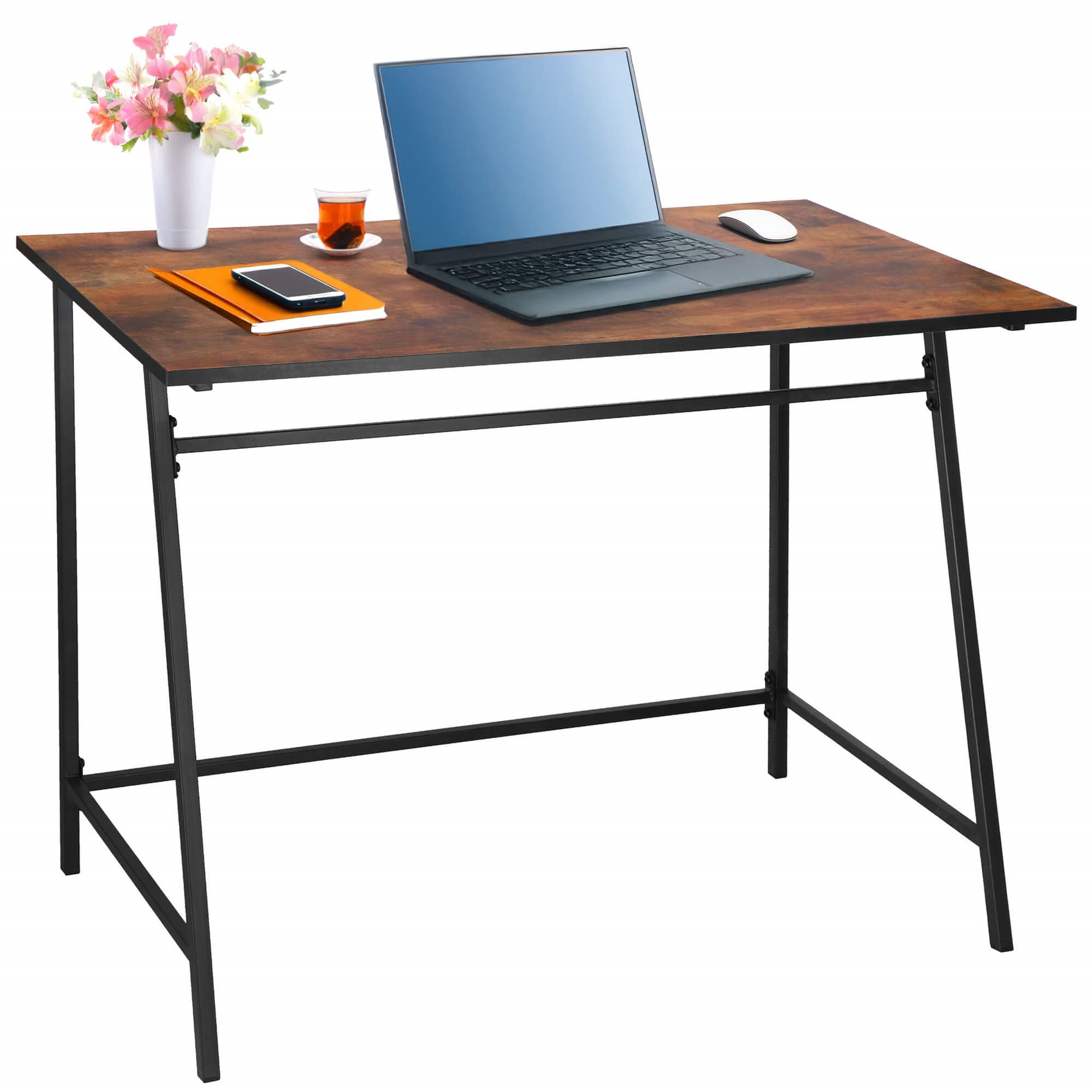 Rašomasis stalas springos hf0027, 100x50x76 cm, loft stilius 1