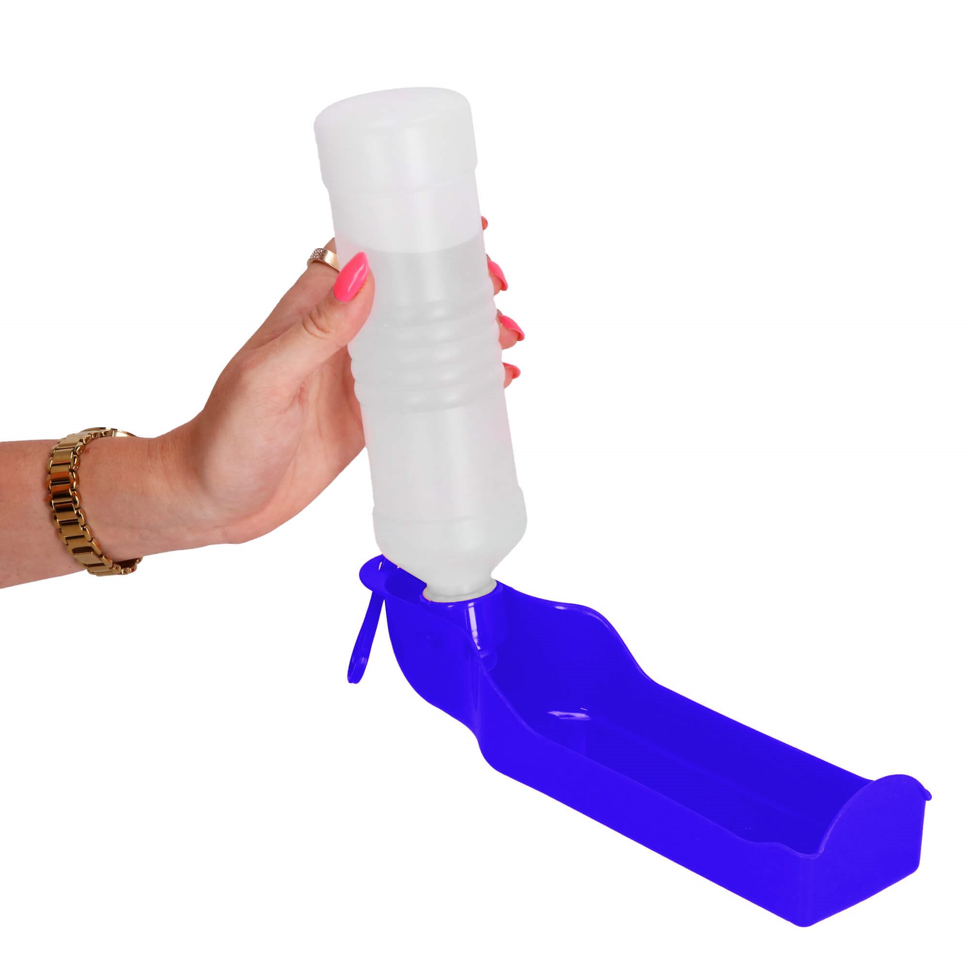 Vandens butelis šunims ir katėms springos, su girdykla, 250 ml