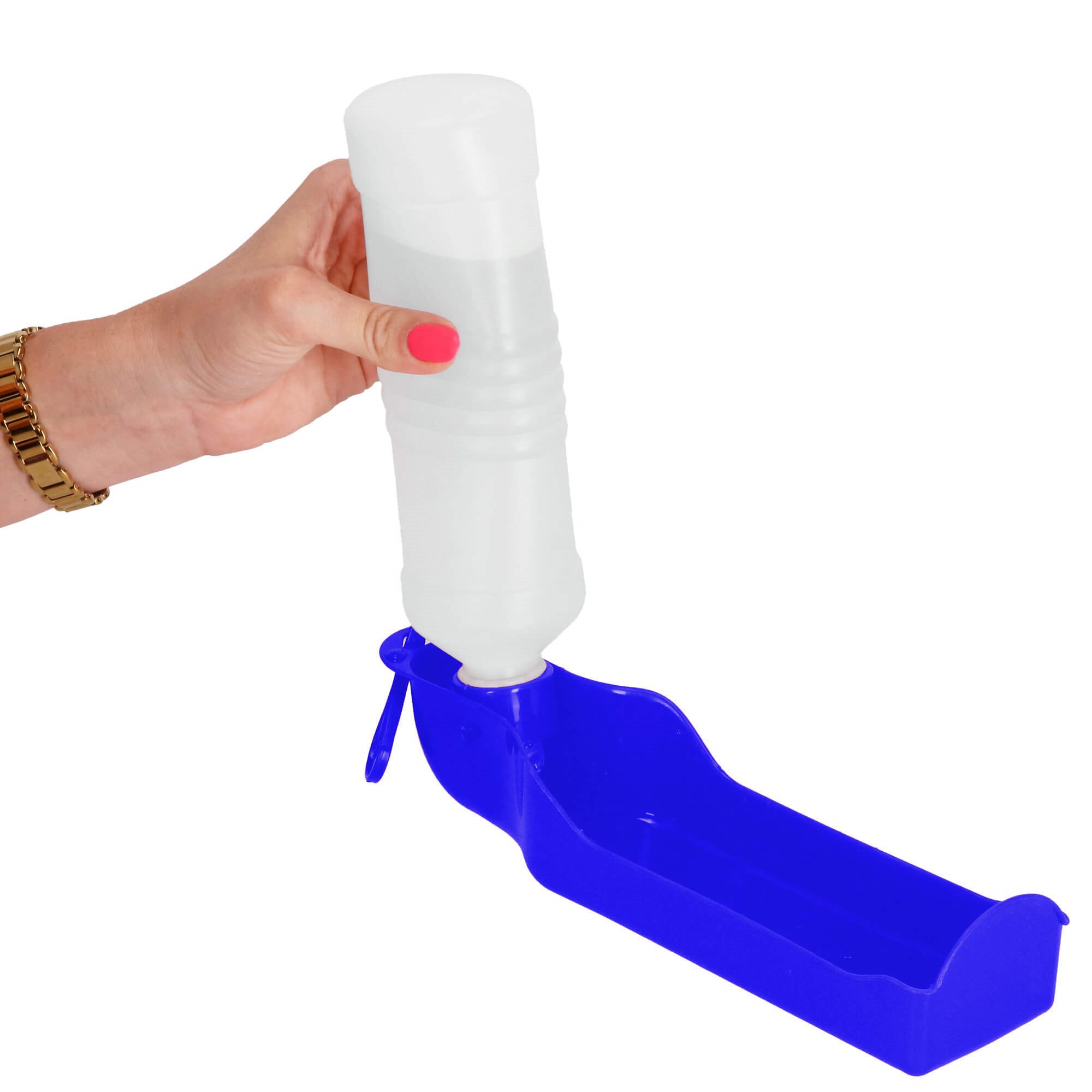 Vandens butelis šunims ir katėms springos, su girdykla, 250 ml