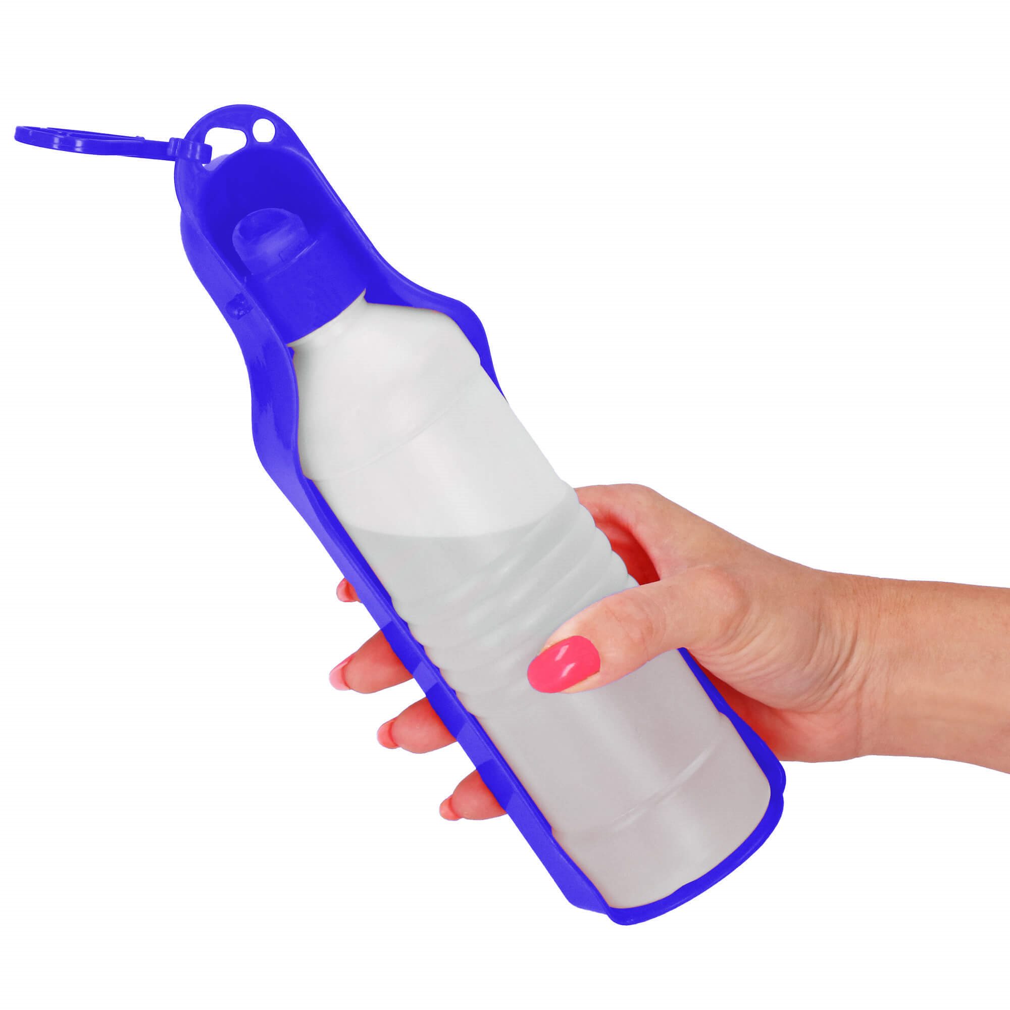 Vandens butelis šunims ir katėms springos, su girdykla, 250 ml