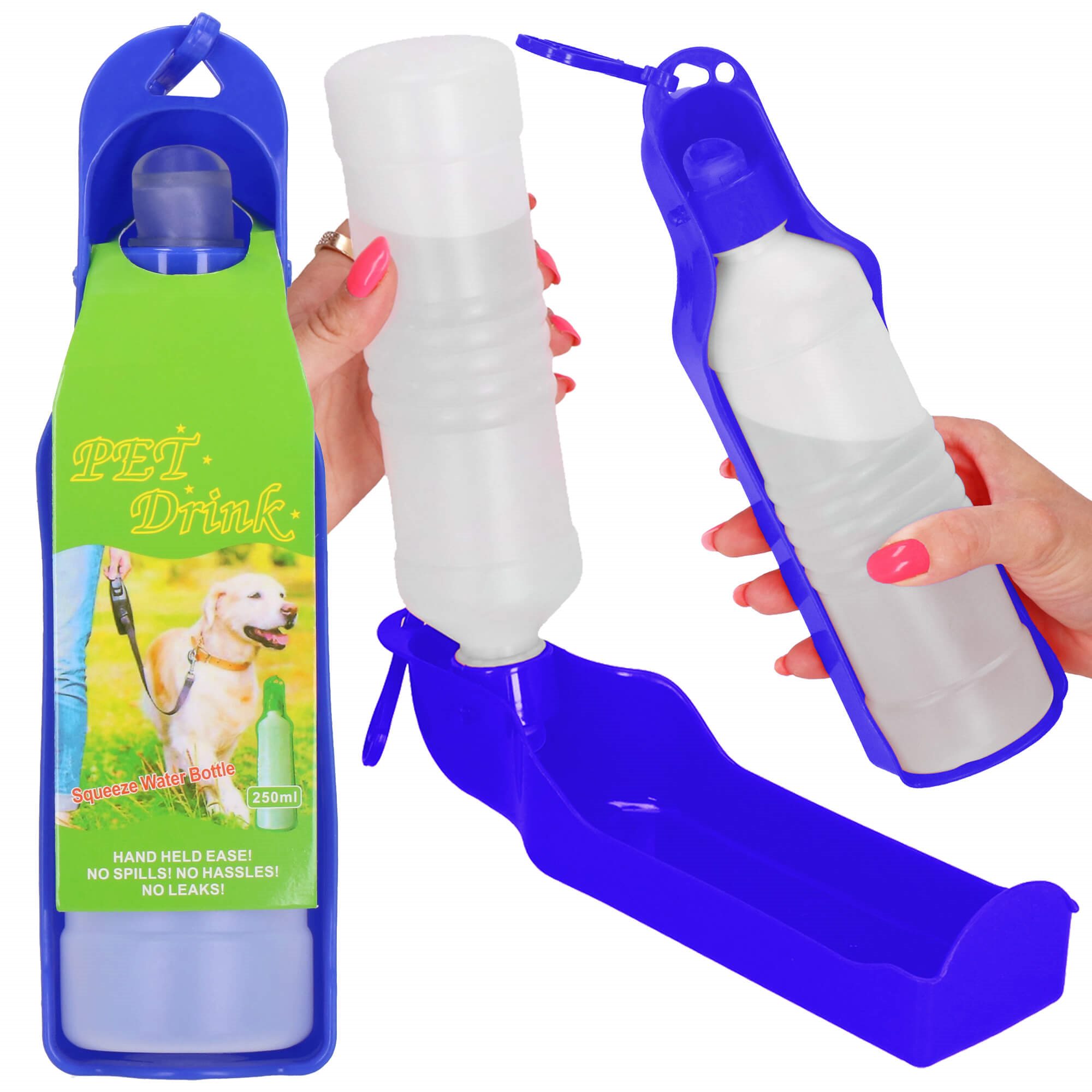 Vandens butelis šunims ir katėms springos, su girdykla, 250 ml 3
