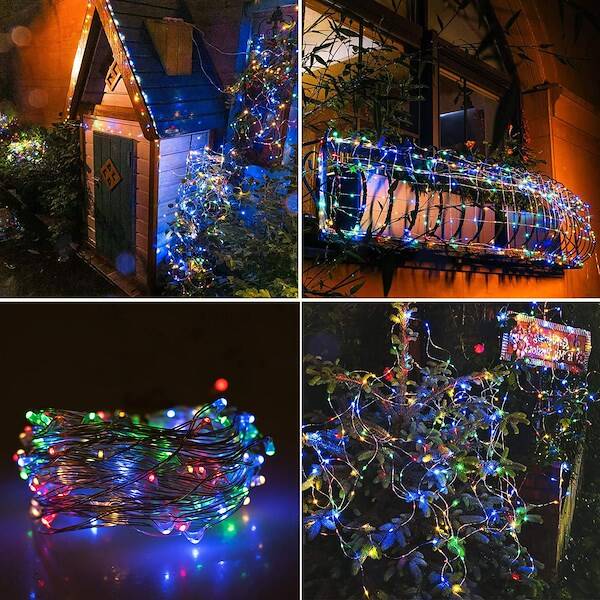 Kalėdinės lemputės su saulės baterija springos 22 m, 200 led