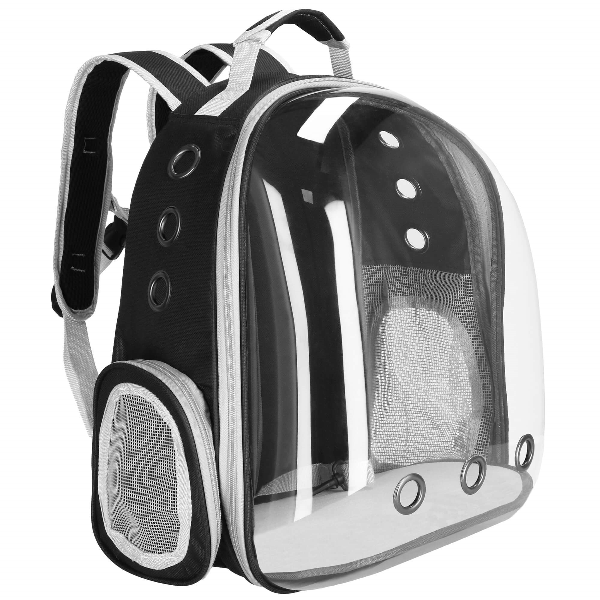 Gyvūnų transportavimo kuprinė springos 40 x 32 x 22 cm, pilka