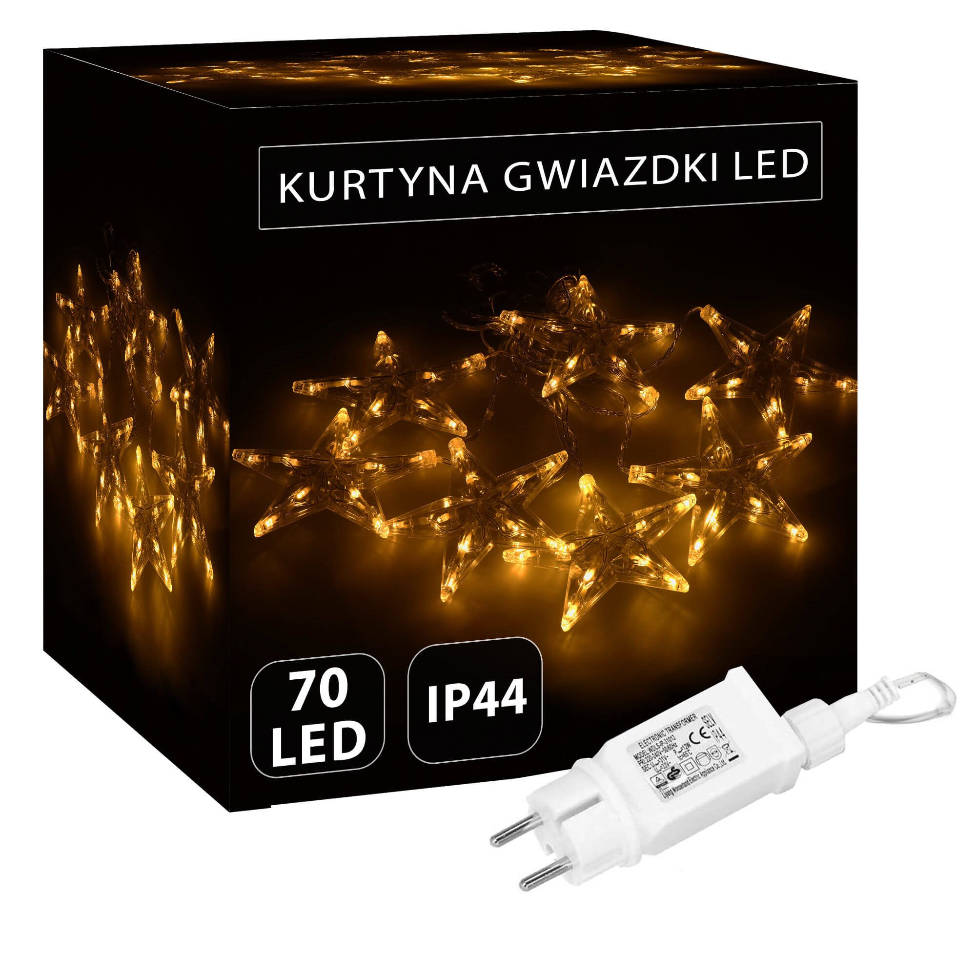 Šviesos užuolaida springos 70 led šilta balta