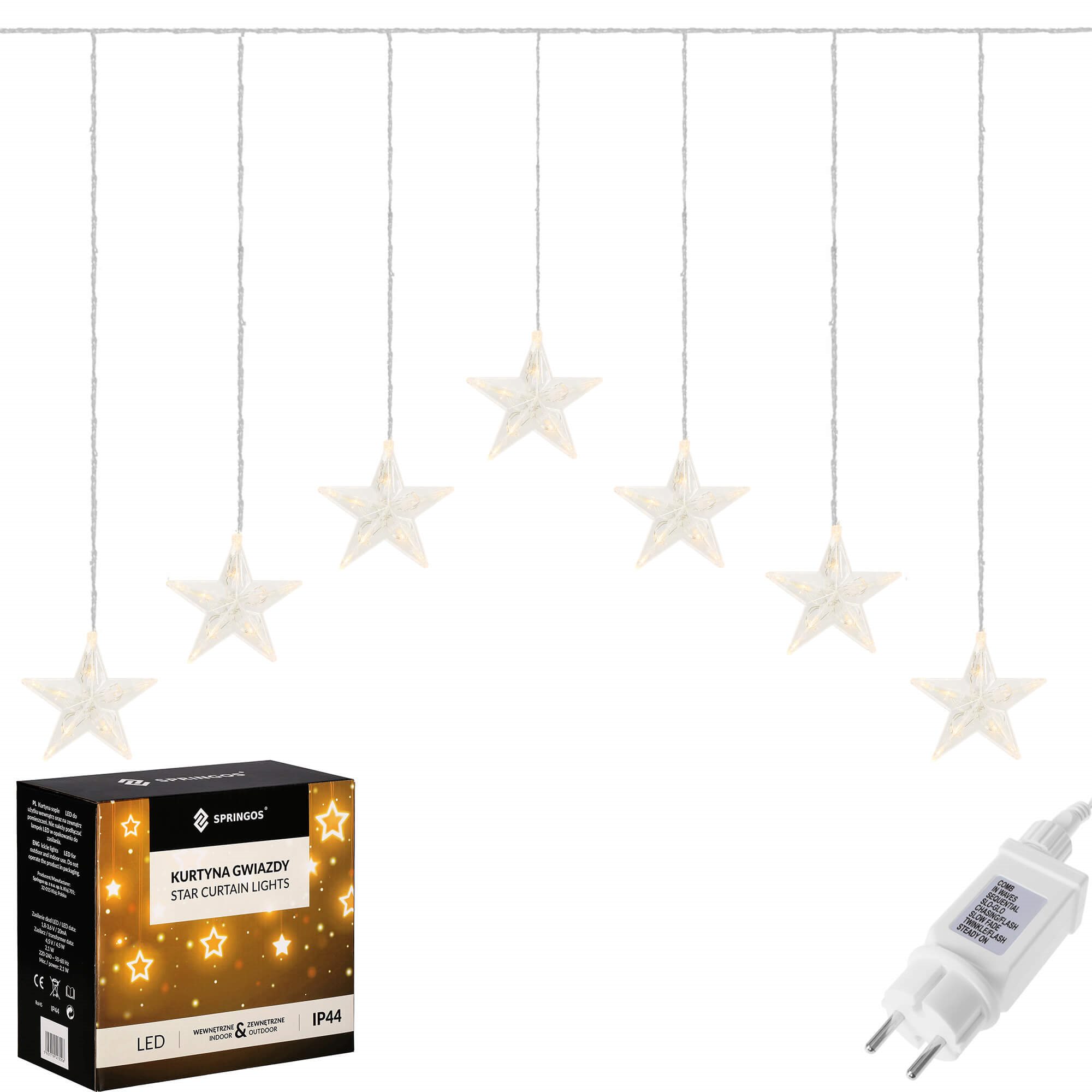 Šviesos užuolaida springos 70 led šilta balta