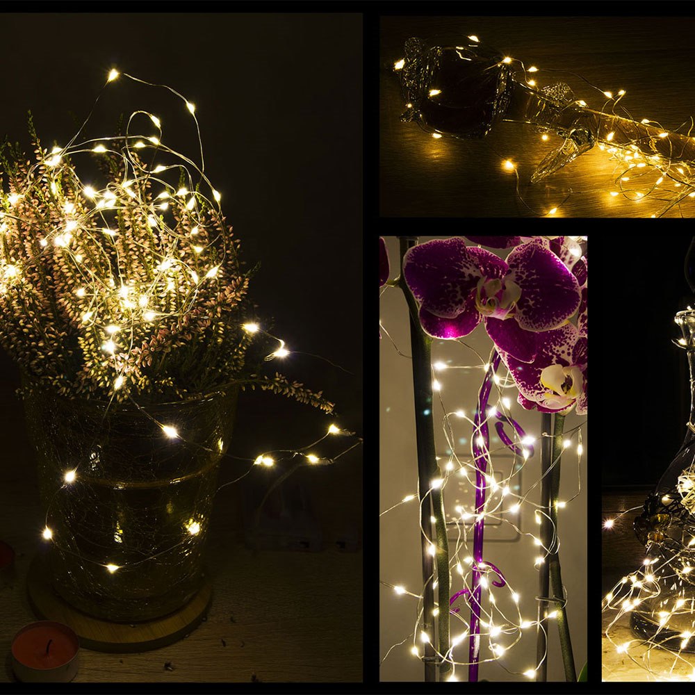 Mikrolempų girlianda 10 led, šilta balta