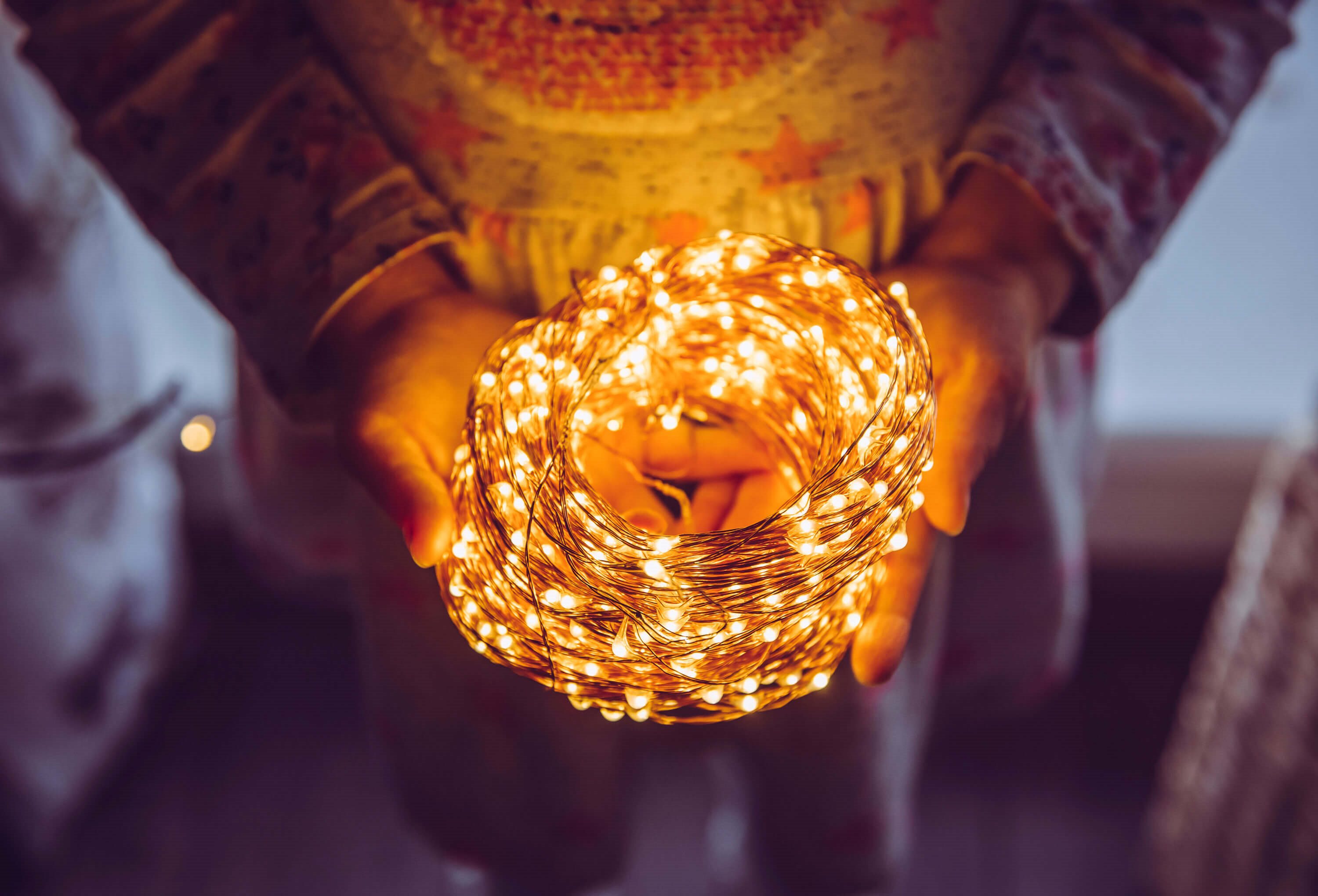 Mikrolempų girlianda 10 led, šilta balta