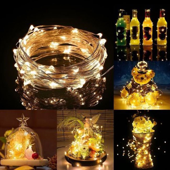 Mikrolempų girlianda 10 led, šilta balta