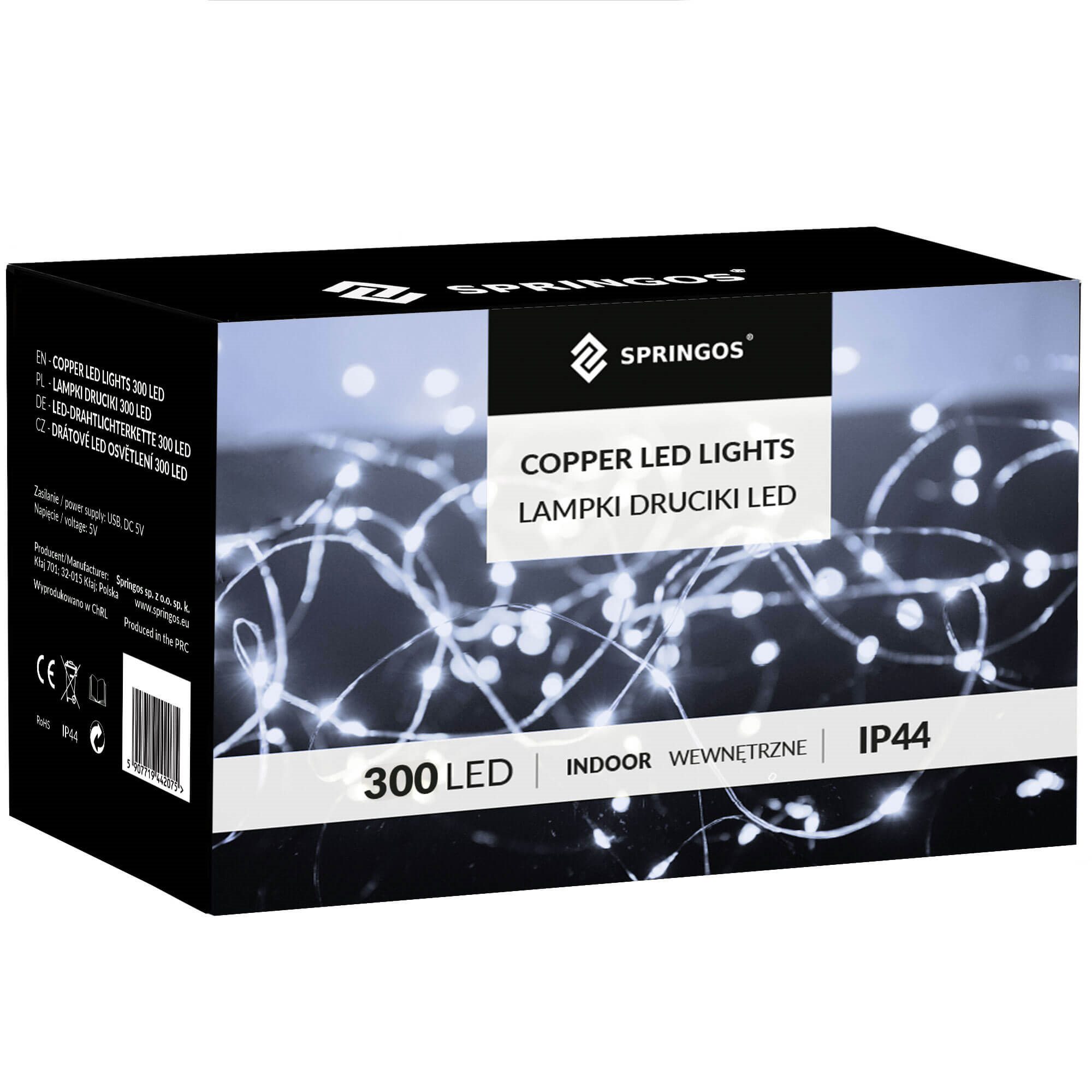 Kalėdinės užuolaidinės lemputės springos 300 led, 3x3 m, šaltai balta 2