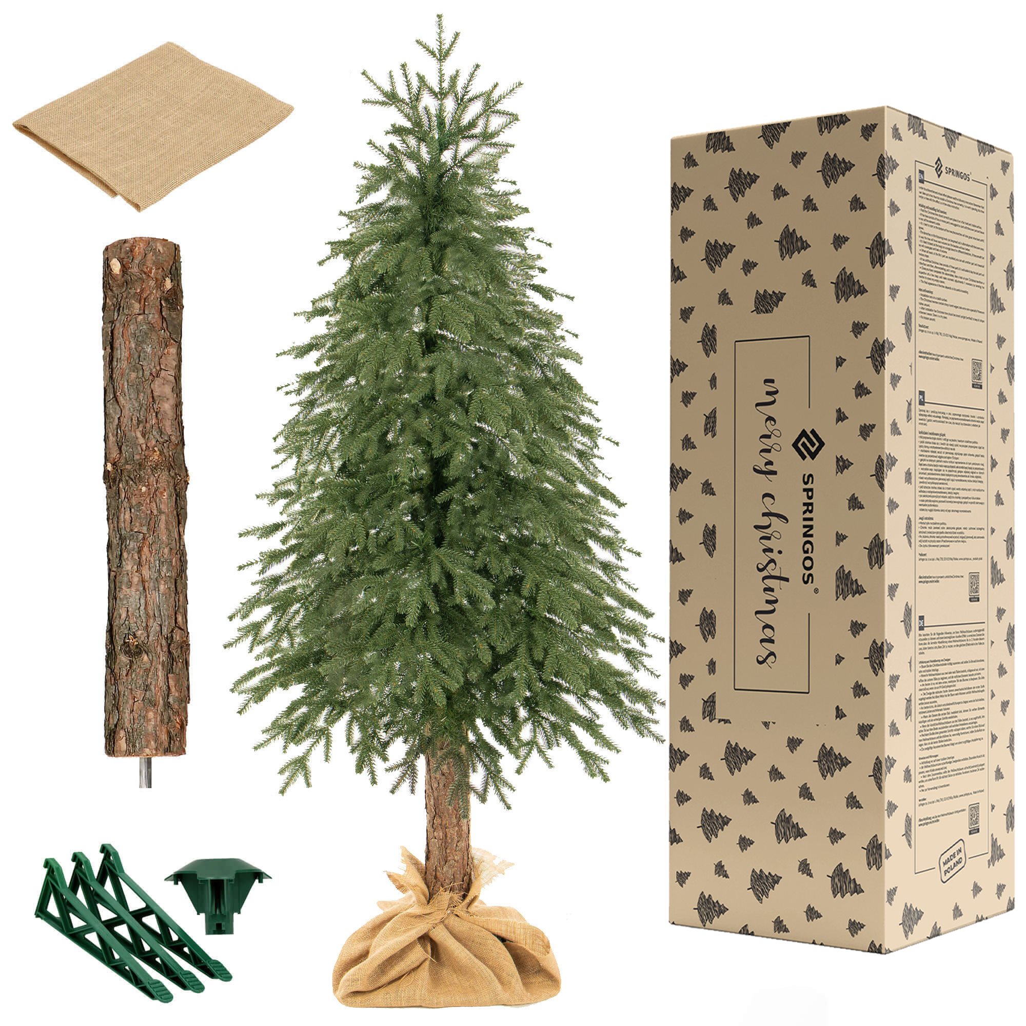 Dirbtinė eglutė ant kamieno springos lux 220 cm