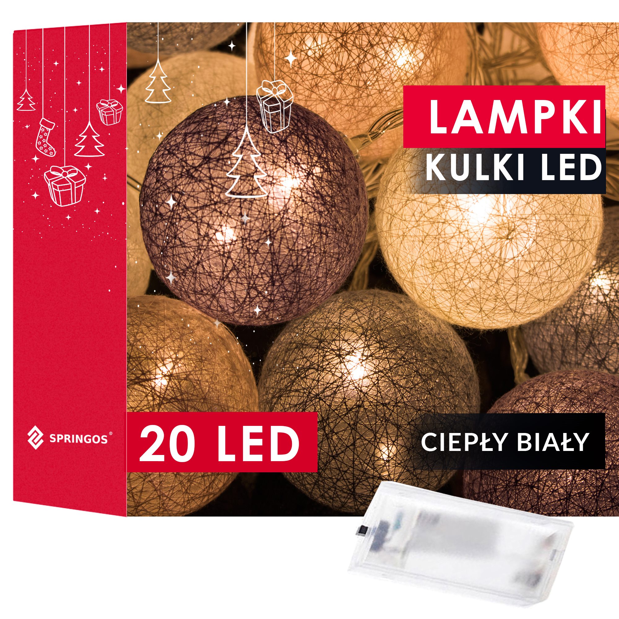 Dekoratyvinė girlianda 20 led šilta balta 4,1 m