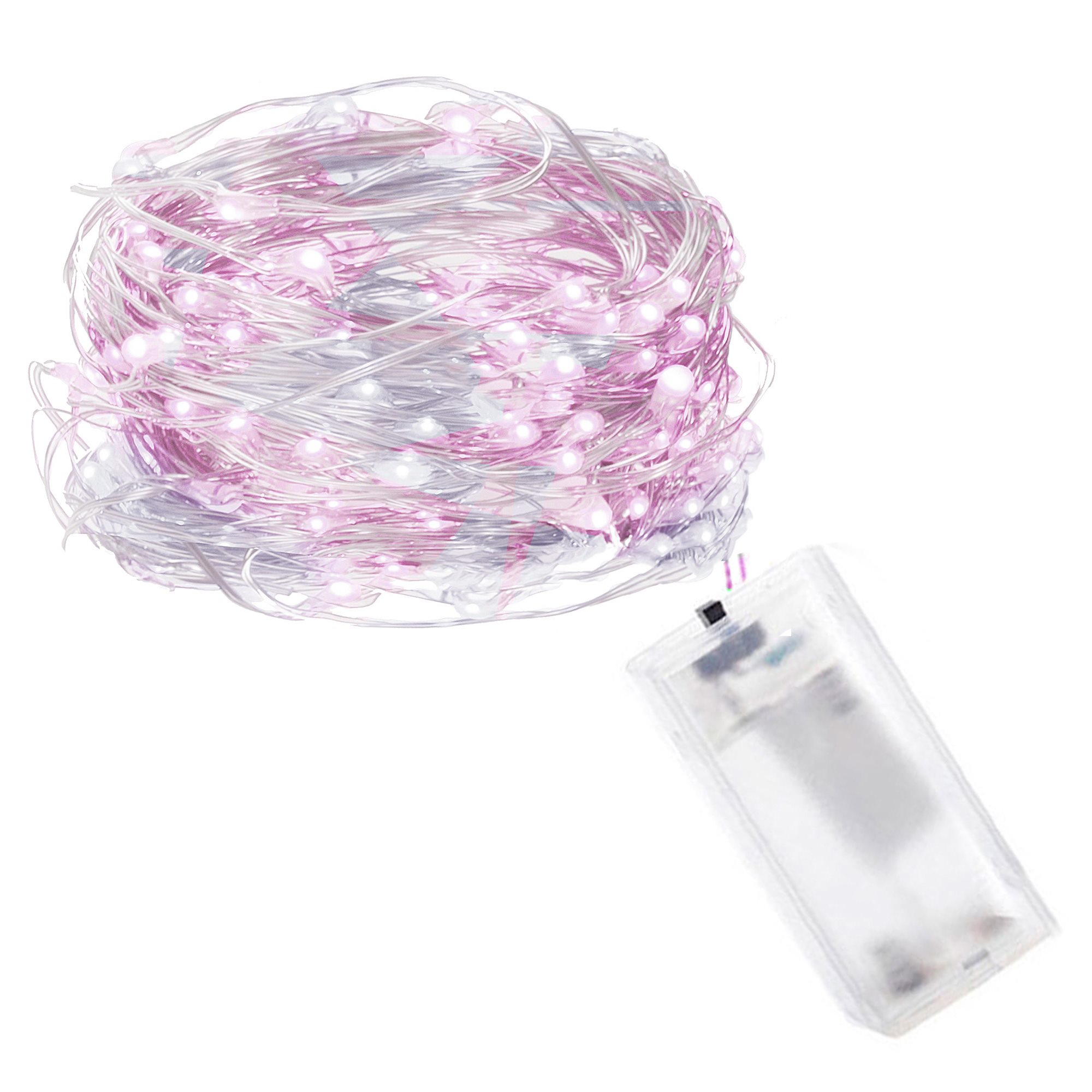 Mikrolempų girlianda 20 led, šalta balta ir rožinė, 1,9 m