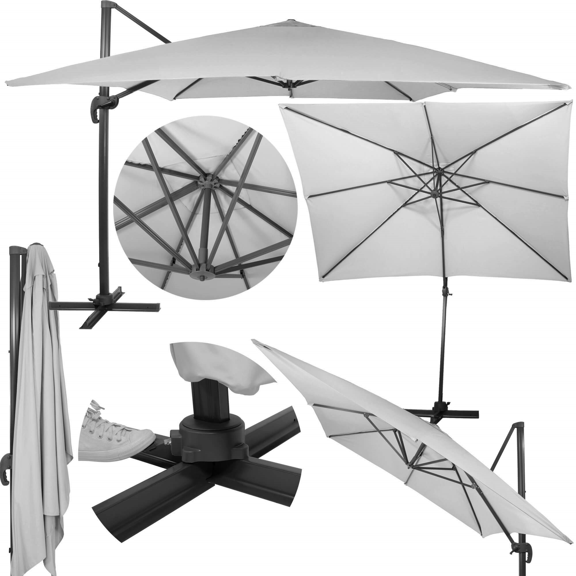 Sodo skėtis Springos GU0048 su uždangalu, 500 cm, kabantis, šviesiai pilkas 3