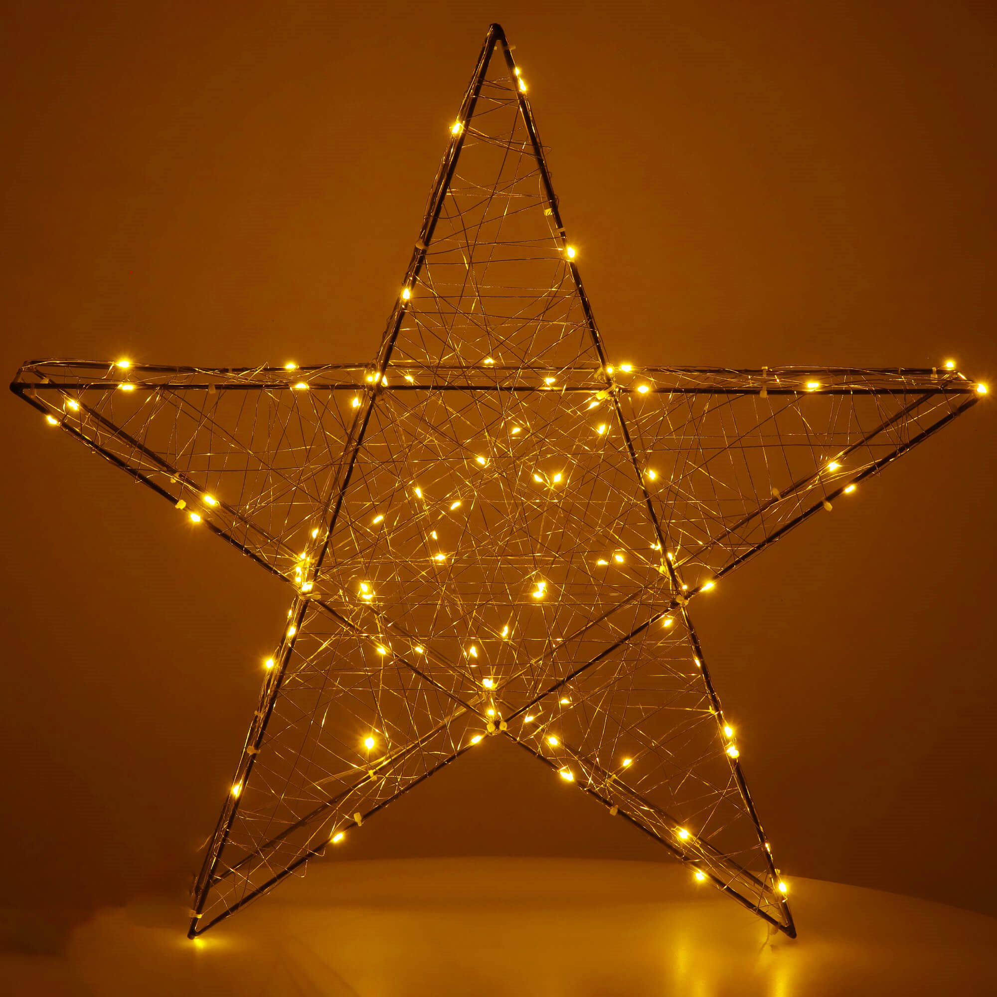 Kalėdinė dekoracija springos 100 led žvaigždė, šiltai balta šviesa