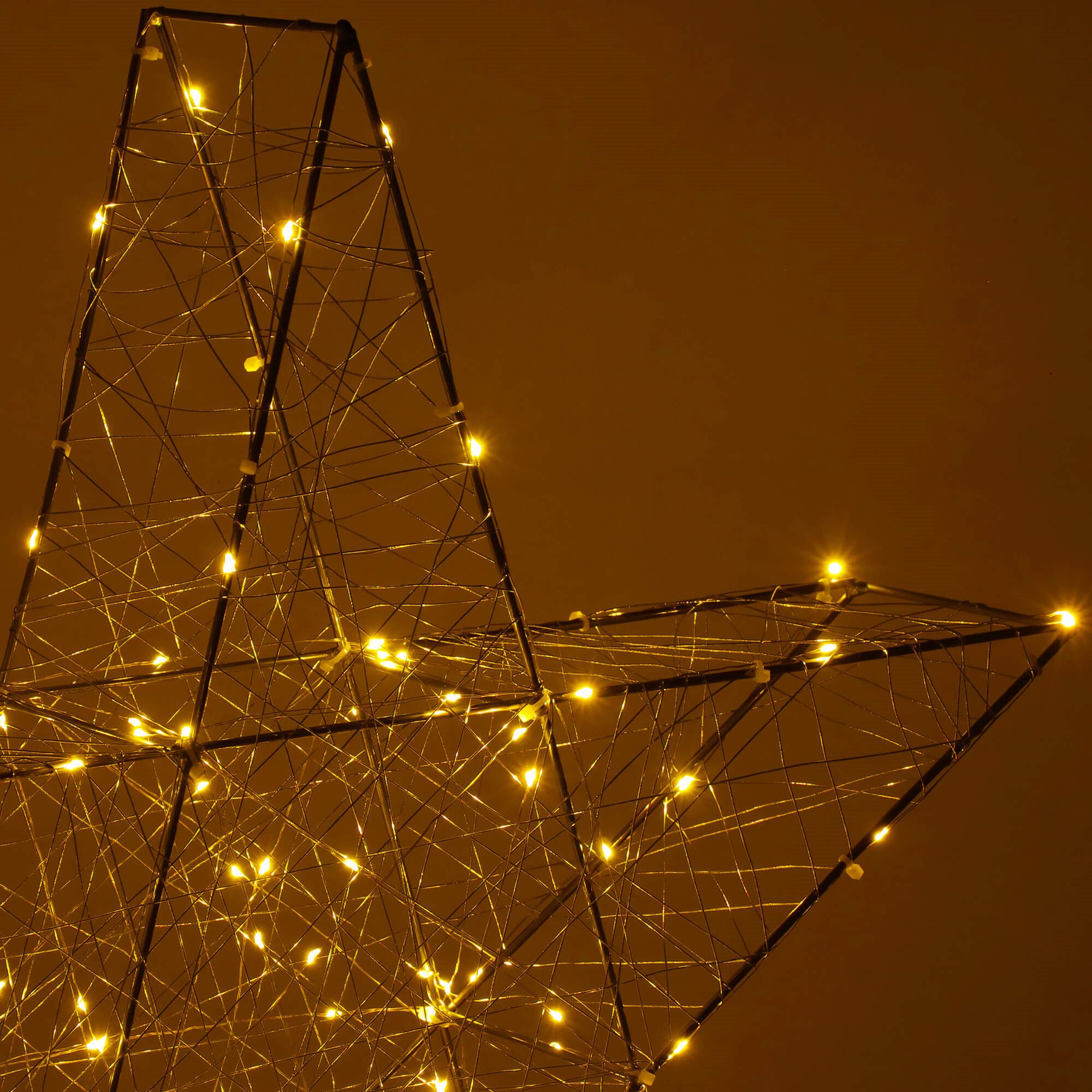 Kalėdinė dekoracija springos 100 led žvaigždė, šiltai balta šviesa
