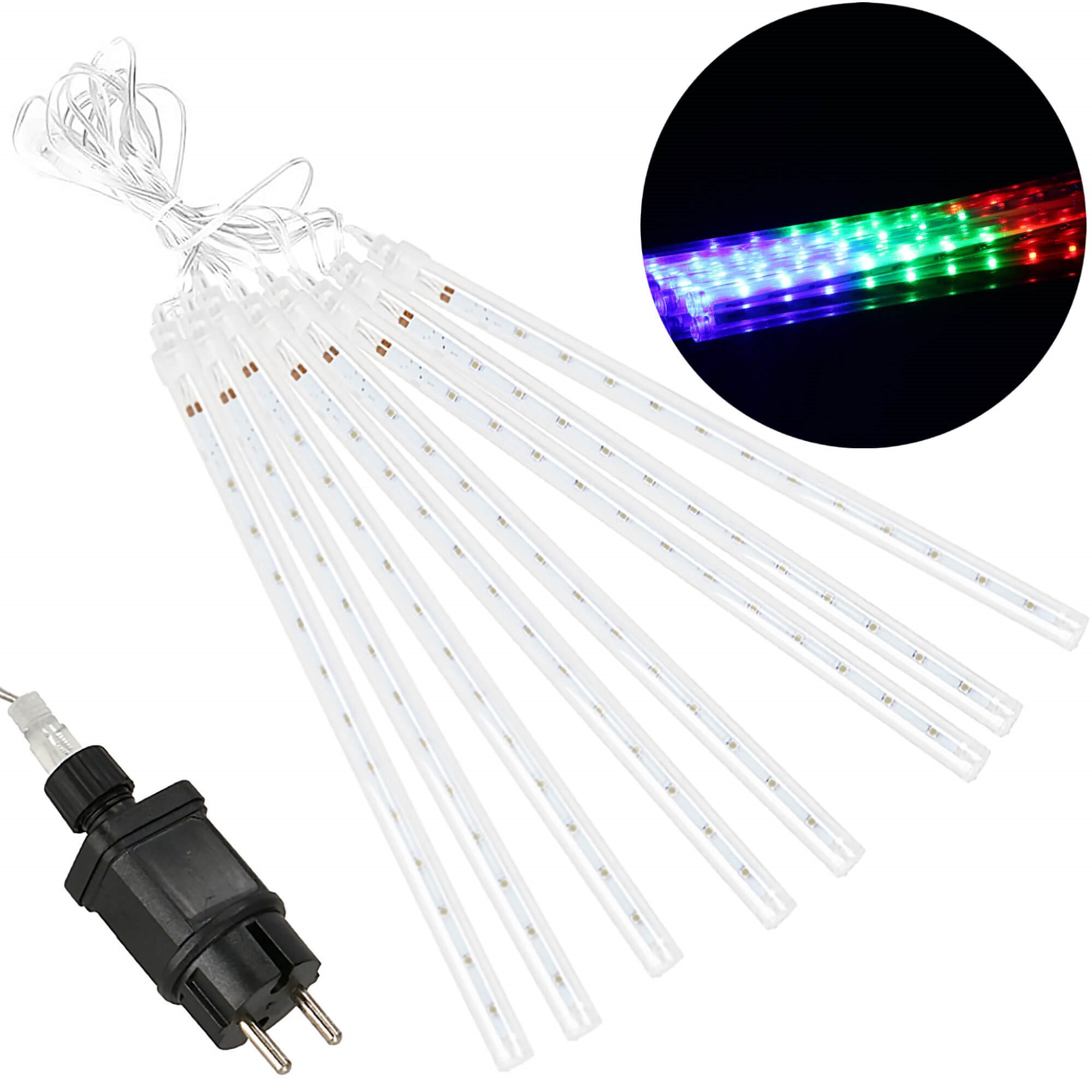 Šviesos girlianda su varvekliais, krintančio sniego efektas, 144 led, 3 m 1