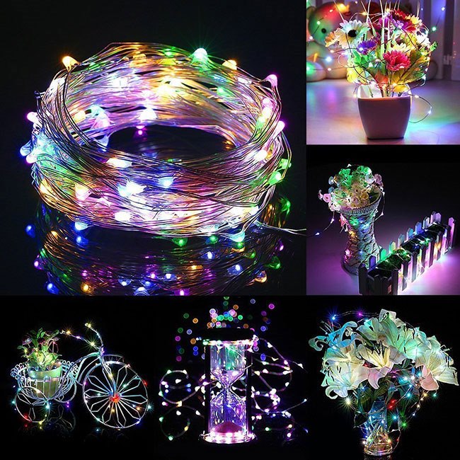 Mikro led lempų girlianda 50 led, daugiaspalvė, 4,9 m