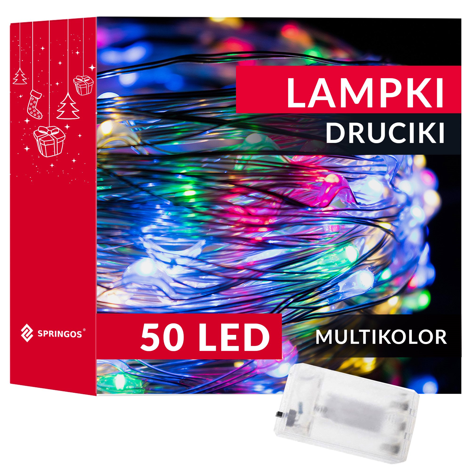 Mikro led lempų girlianda 50 led, daugiaspalvė, 4,9 m
