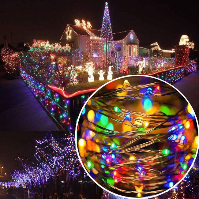 Mikro led lempų girlianda 50 led, daugiaspalvė, 4,9 m