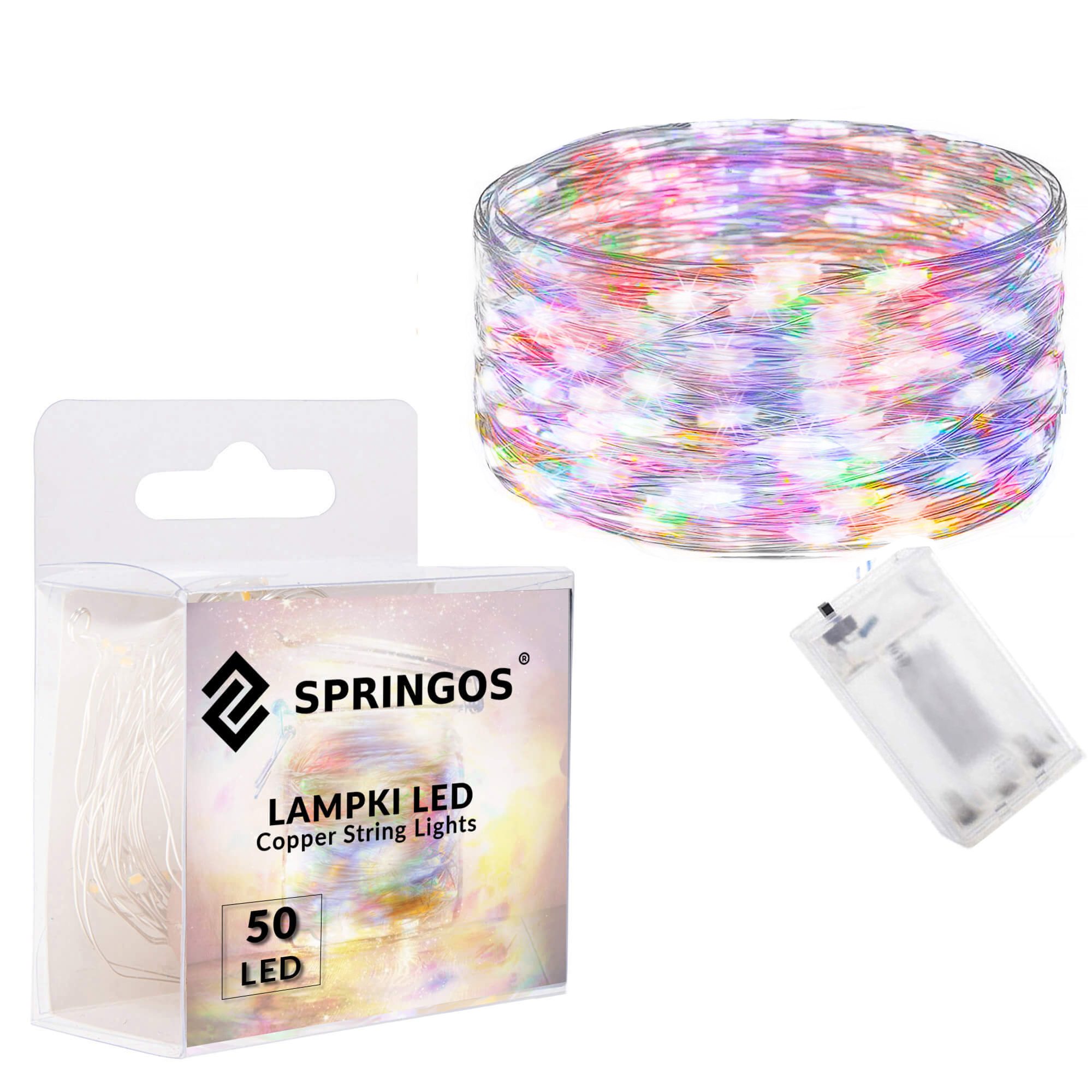 Mikro led lempų girlianda 50 led, daugiaspalvė, 4,9 m