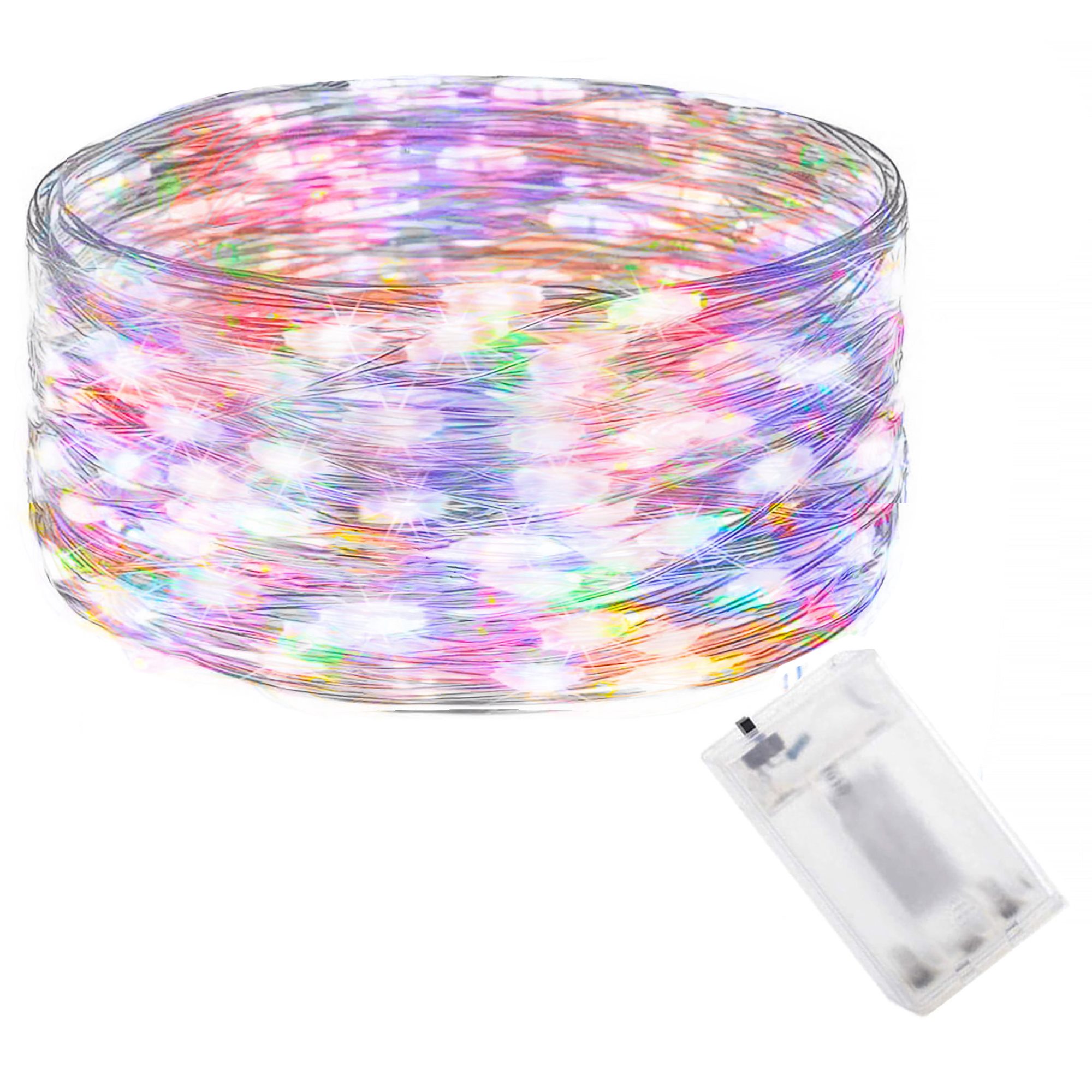 Mikro led lempų girlianda 50 led, daugiaspalvė, 4,9 m