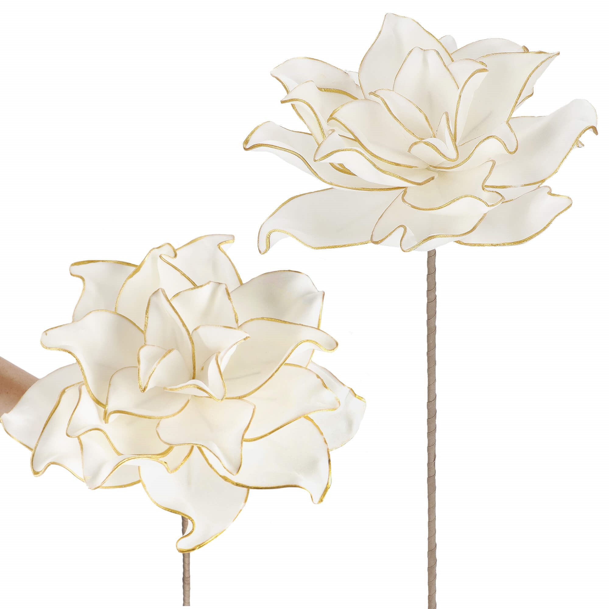 Dirbtinė gėlė Springos balta-aukso 74 cm
