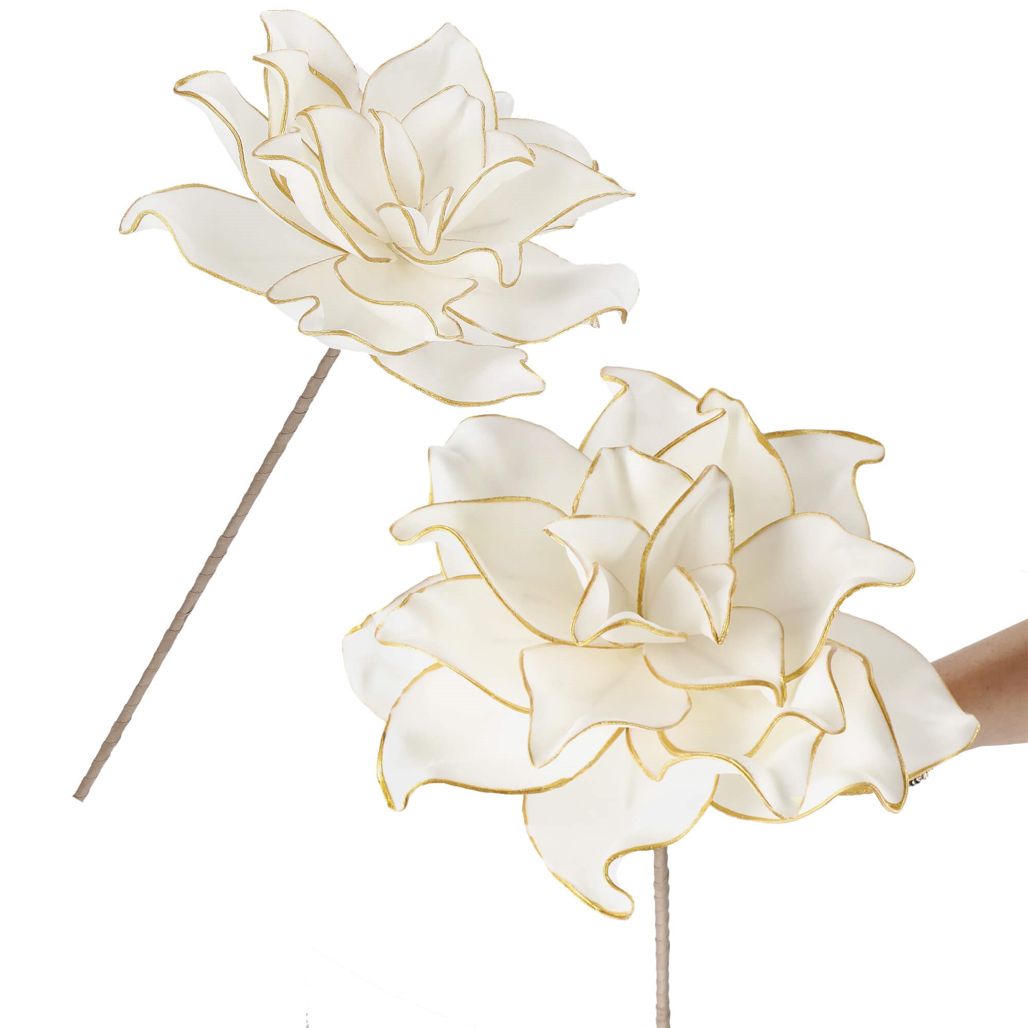 Dirbtinė gėlė Springos balta-aukso 74 cm