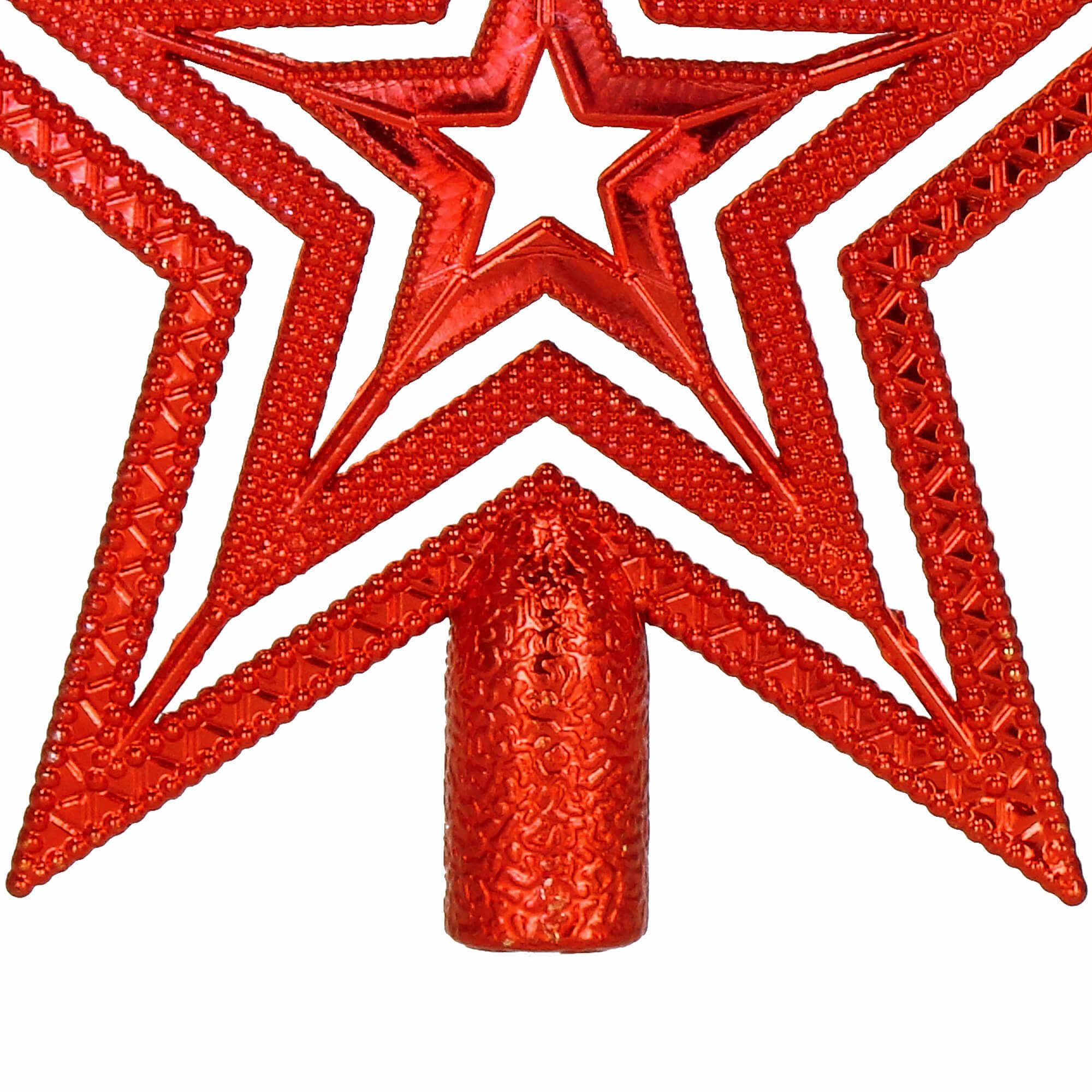 Kalėdinė dekoracija žvaigždė springos, raudona, 10 cm