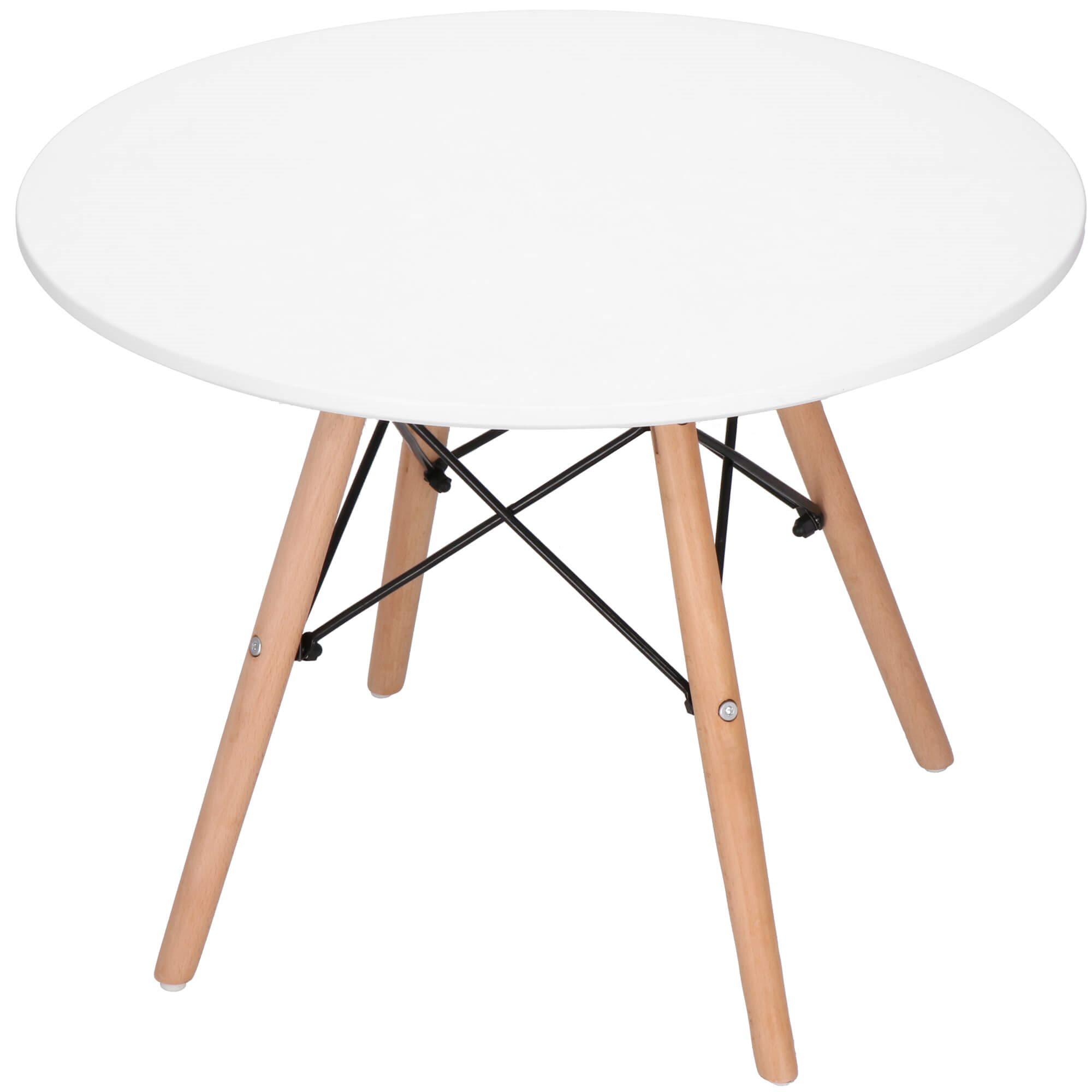 Apvalus stalas springos su medinėmis kojomis 60x45,5 cm