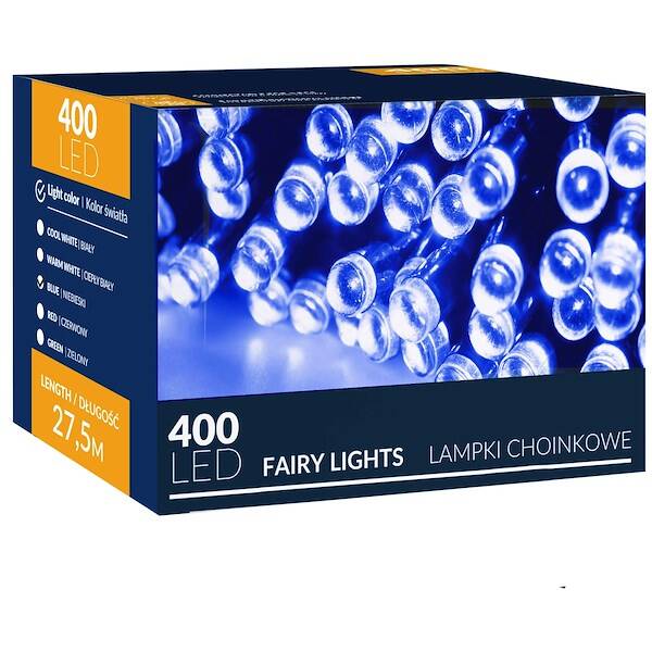 Kalėdinės lemputės Springos 400 LED, 26 m, mėlynos