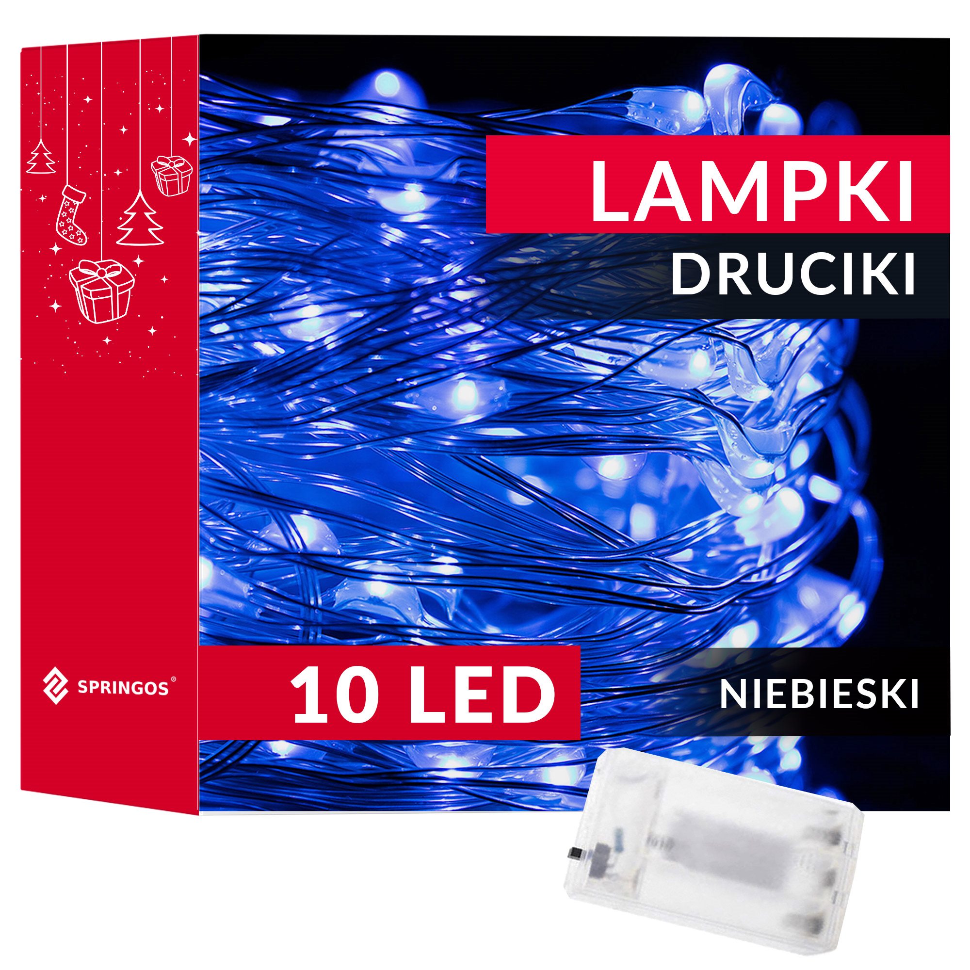 Led girlianda su 10 mėlynų mikro lempučių