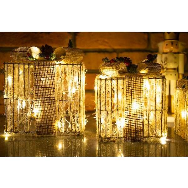 Kalėdų dekoracija su led apšvietimu springos 3 vnt. rinkinys 2