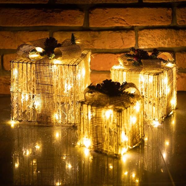 Kalėdų dekoracija su led apšvietimu springos 3 vnt. rinkinys 3