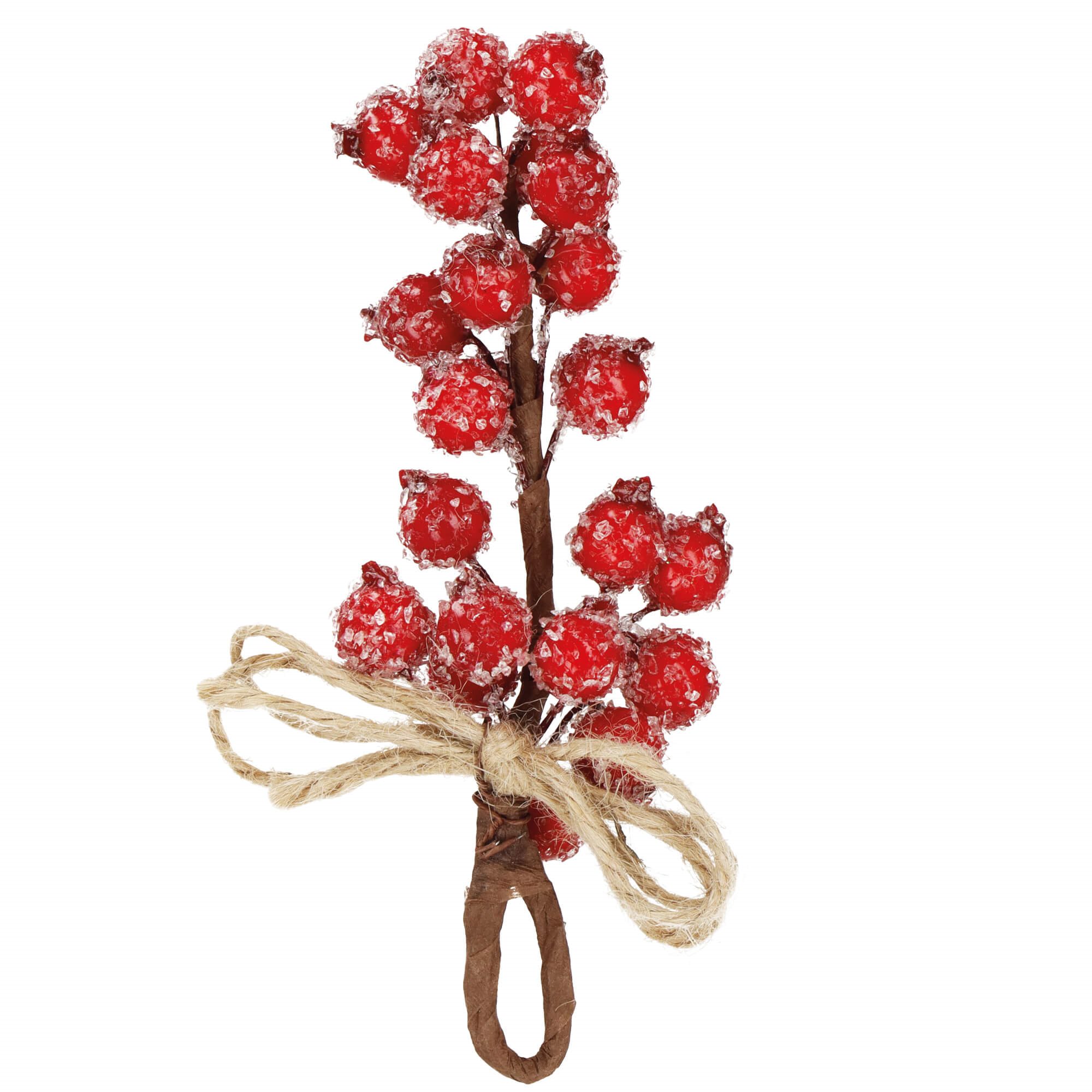 Dekoratyvinė šakelė su šermukšnio uogomis springos, 15 cm