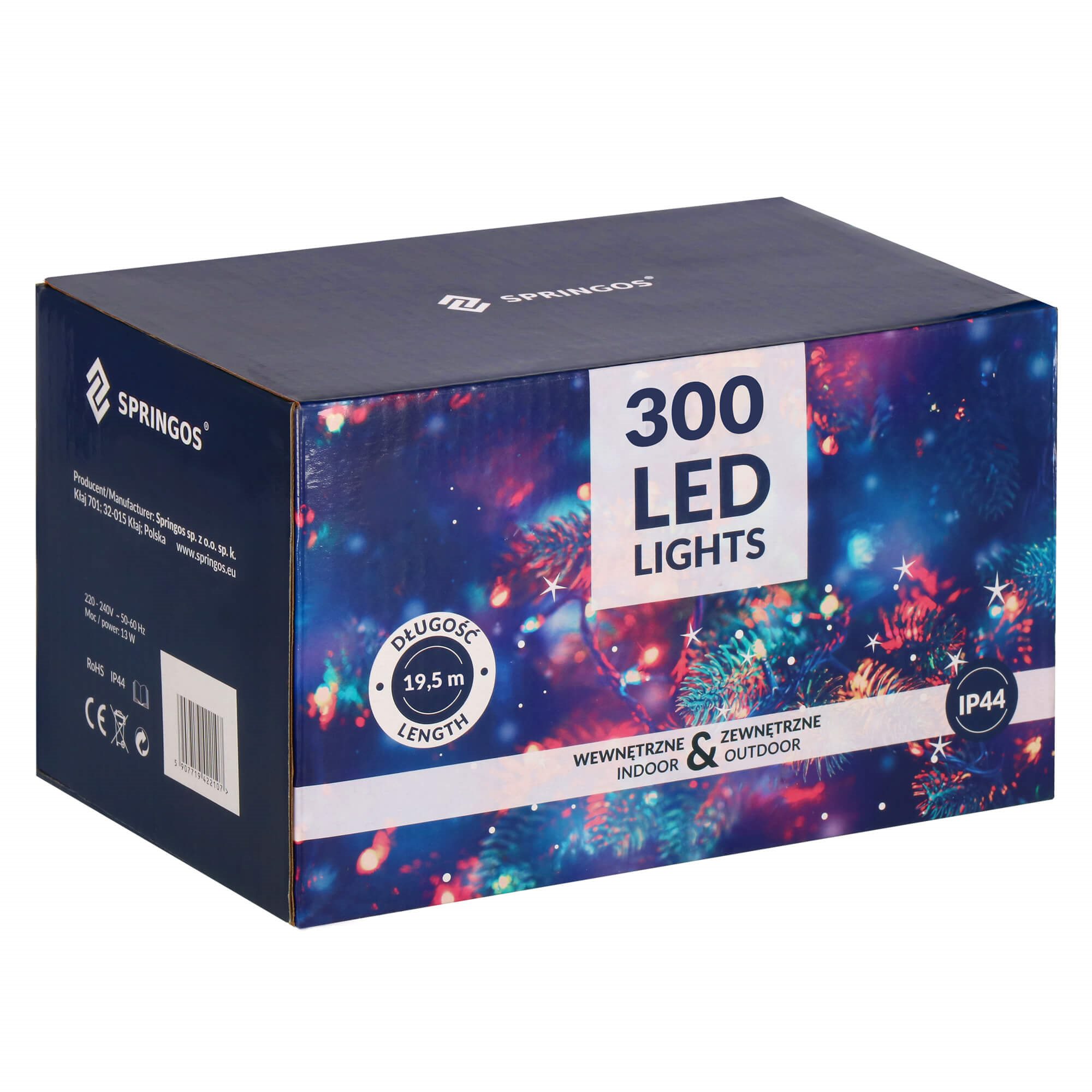 Kalėdinės girliandos springos 300 led, 19,5 m, šiltai balta