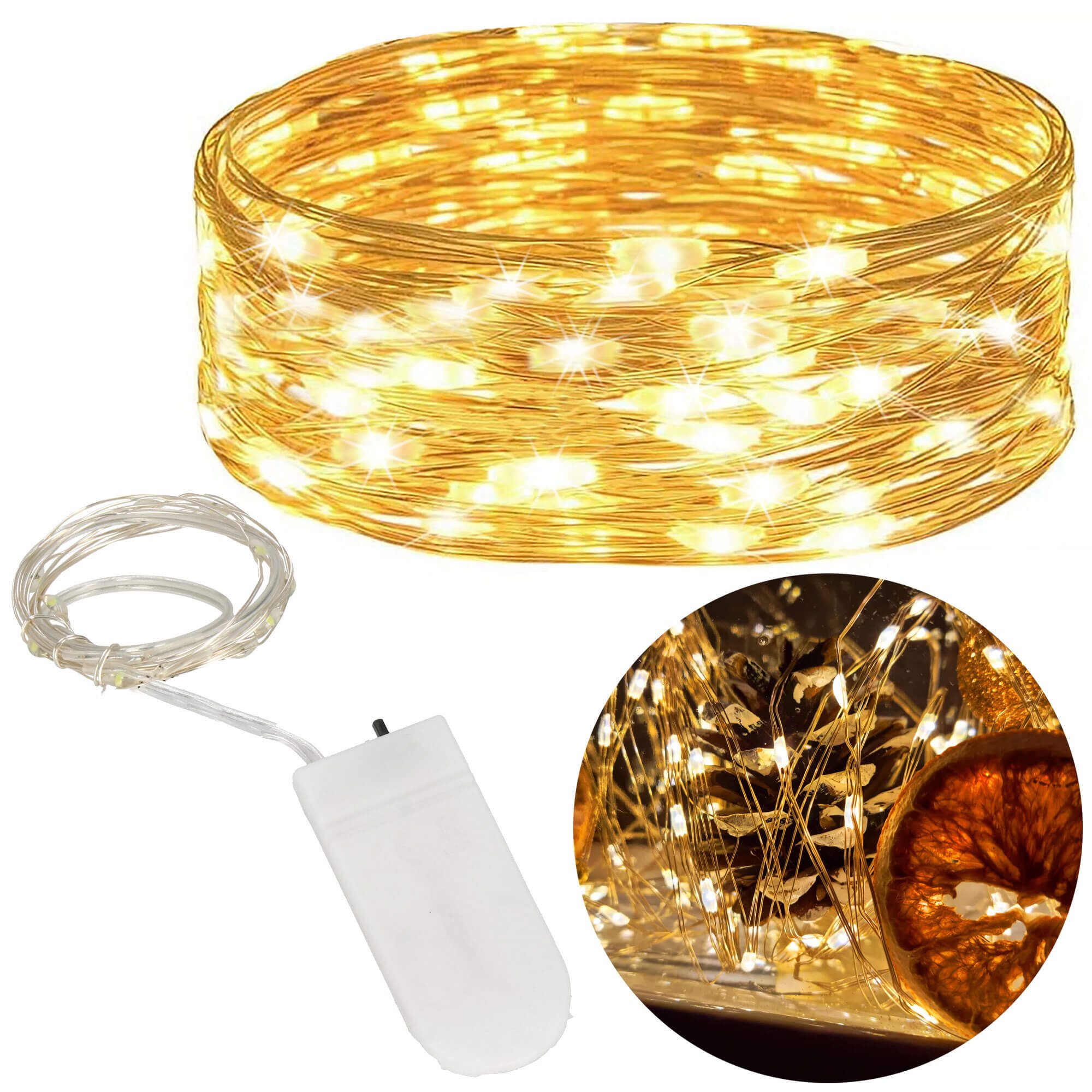 Led girlianda su šilta balta šviesa