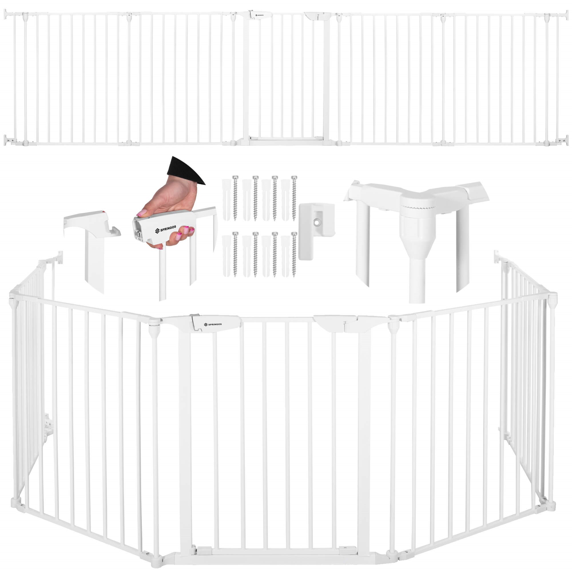 Apsauginiai varteliai springos sg0016, 318 cm, 5 segmentai