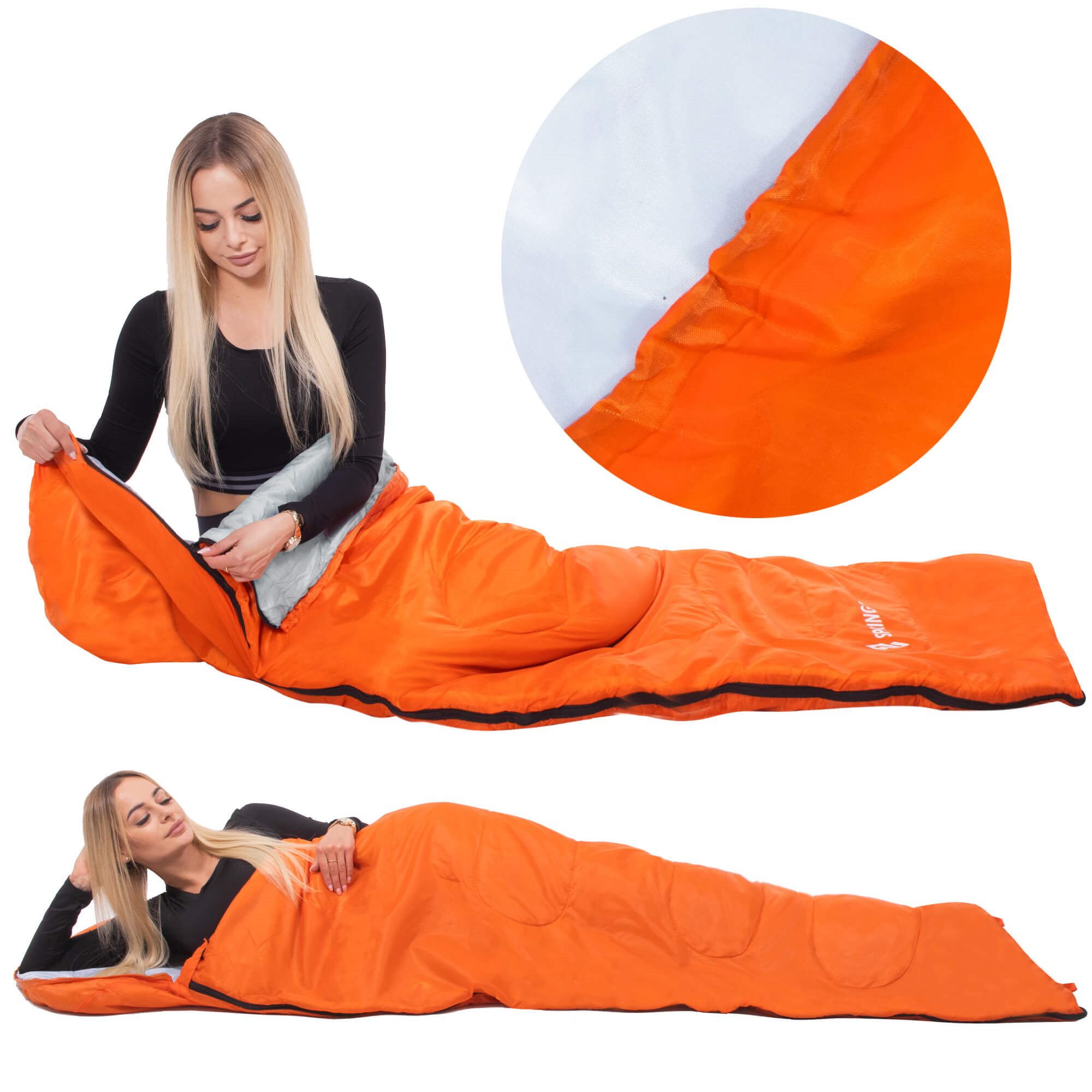 Miegmaišis springos cs0120 su gobtuvu, 175 cm