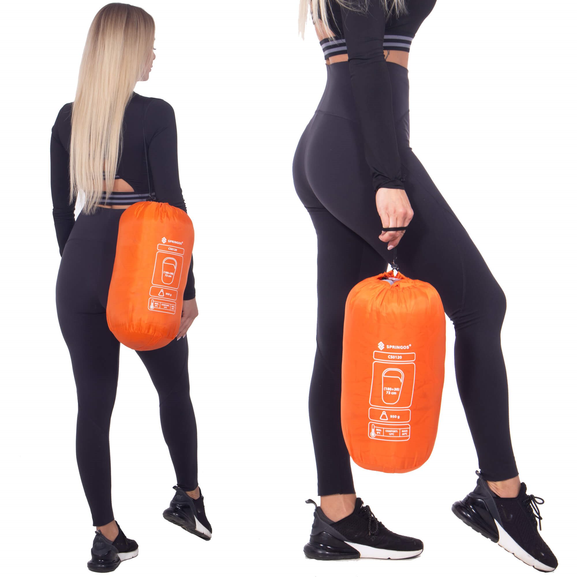 Miegmaišis springos cs0120 su gobtuvu, 175 cm