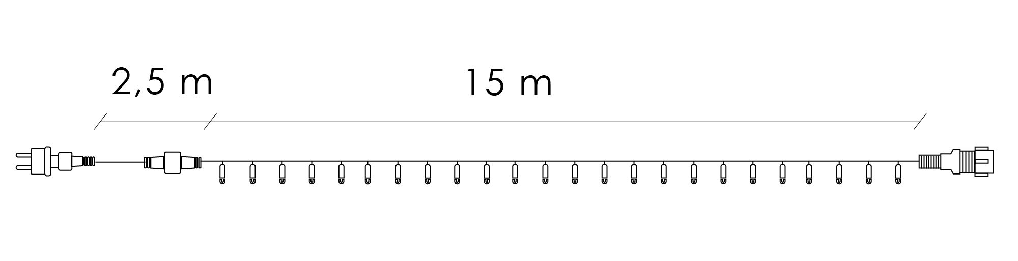 Kalėdinės lemputės springos cl4083, 300 led, 17,5 m