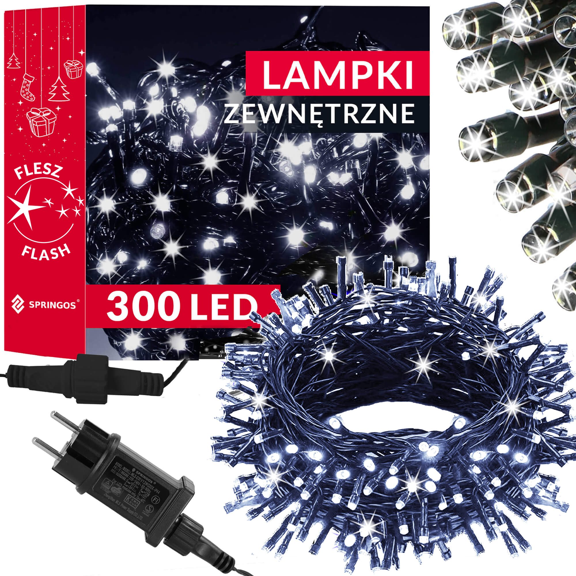 Kalėdinės lemputės springos cl4083, 300 led, 17,5 m
