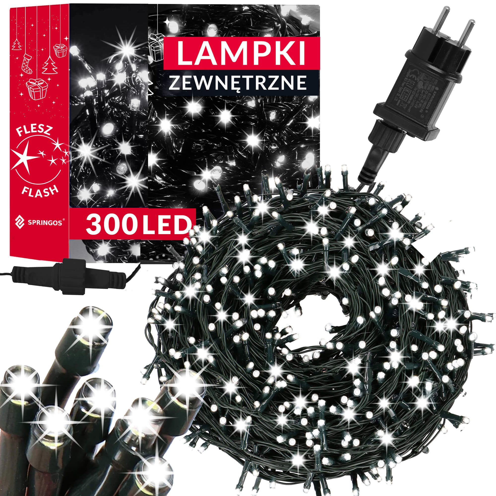 Kalėdinės lemputės springos cl4083, 300 led, 17,5 m