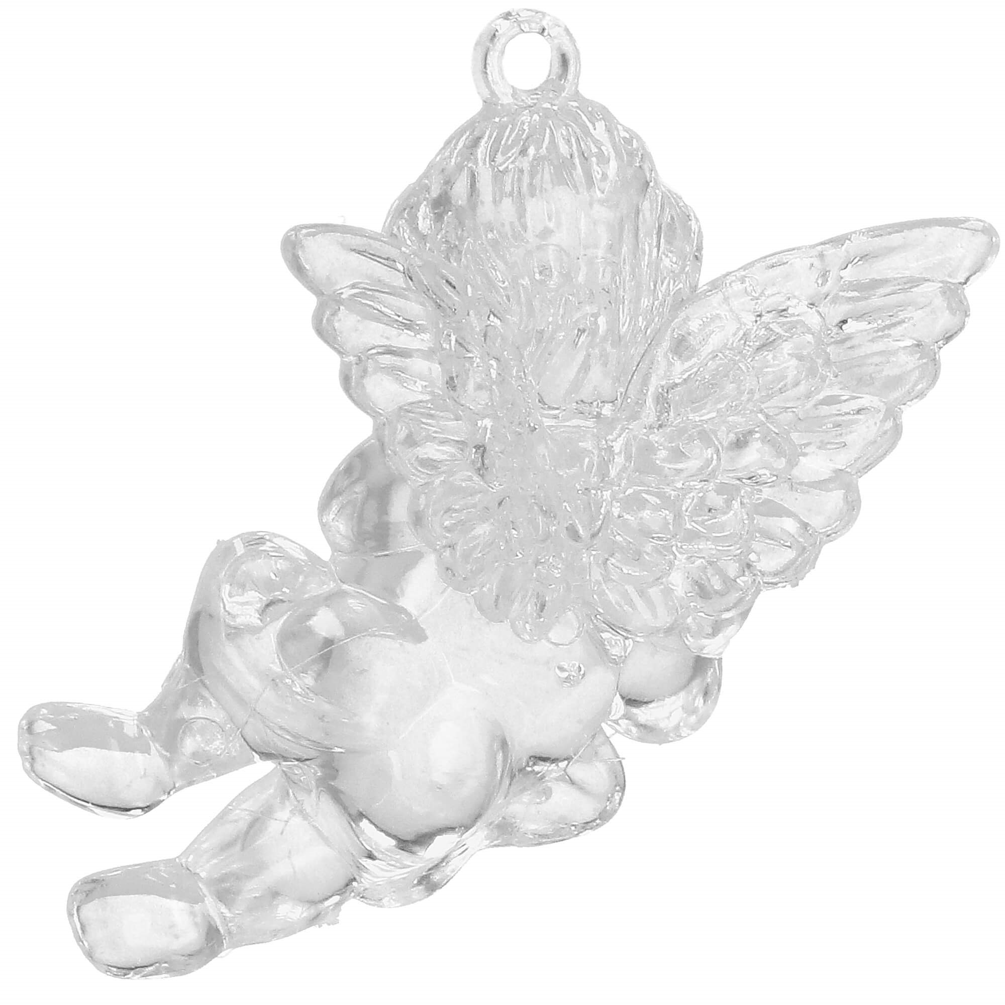Kalėdiniai angelų papuošimai springos, 6 cm, 4 vnt.