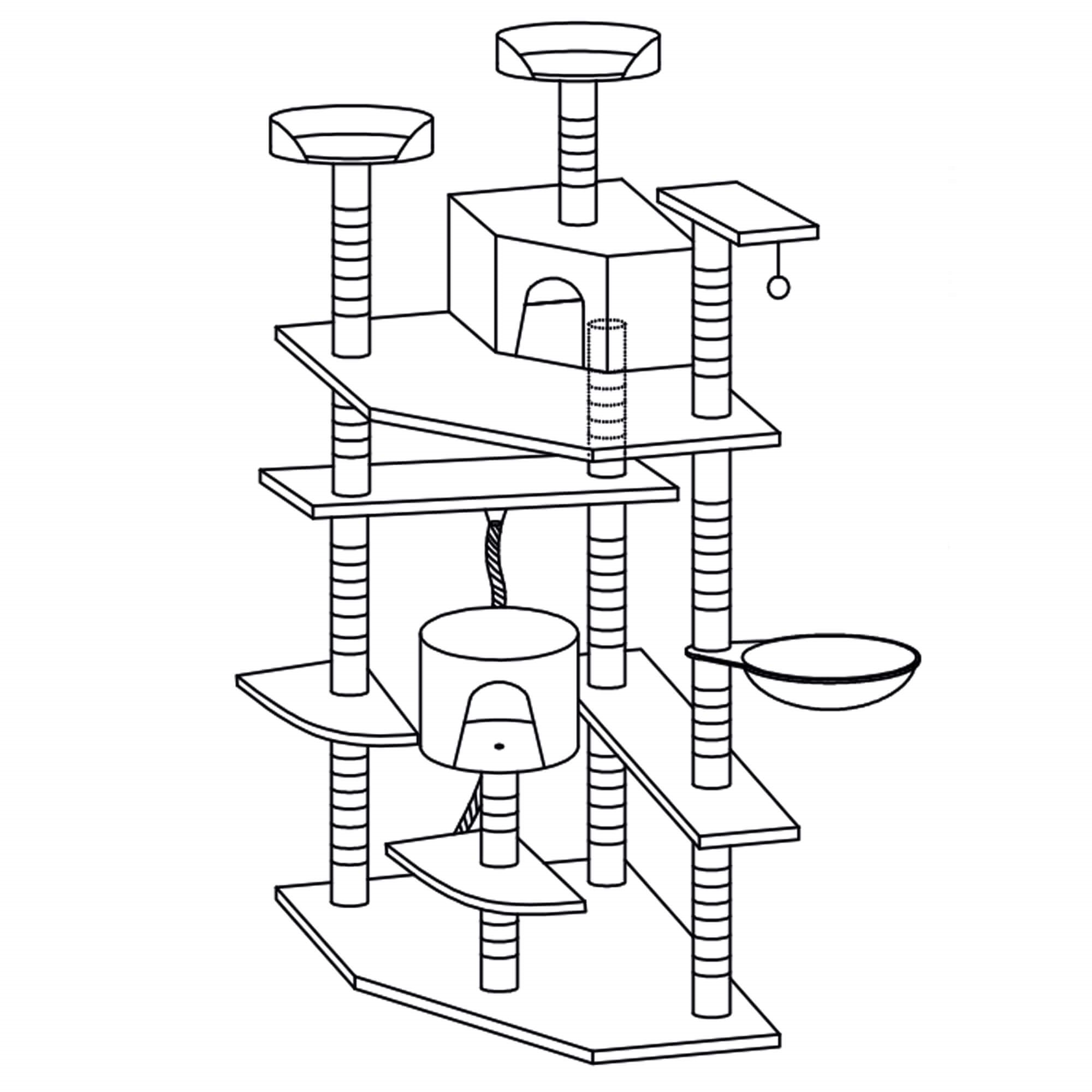 Kačių draskyklė springos pa1045 203 cm su 11 aukštų
