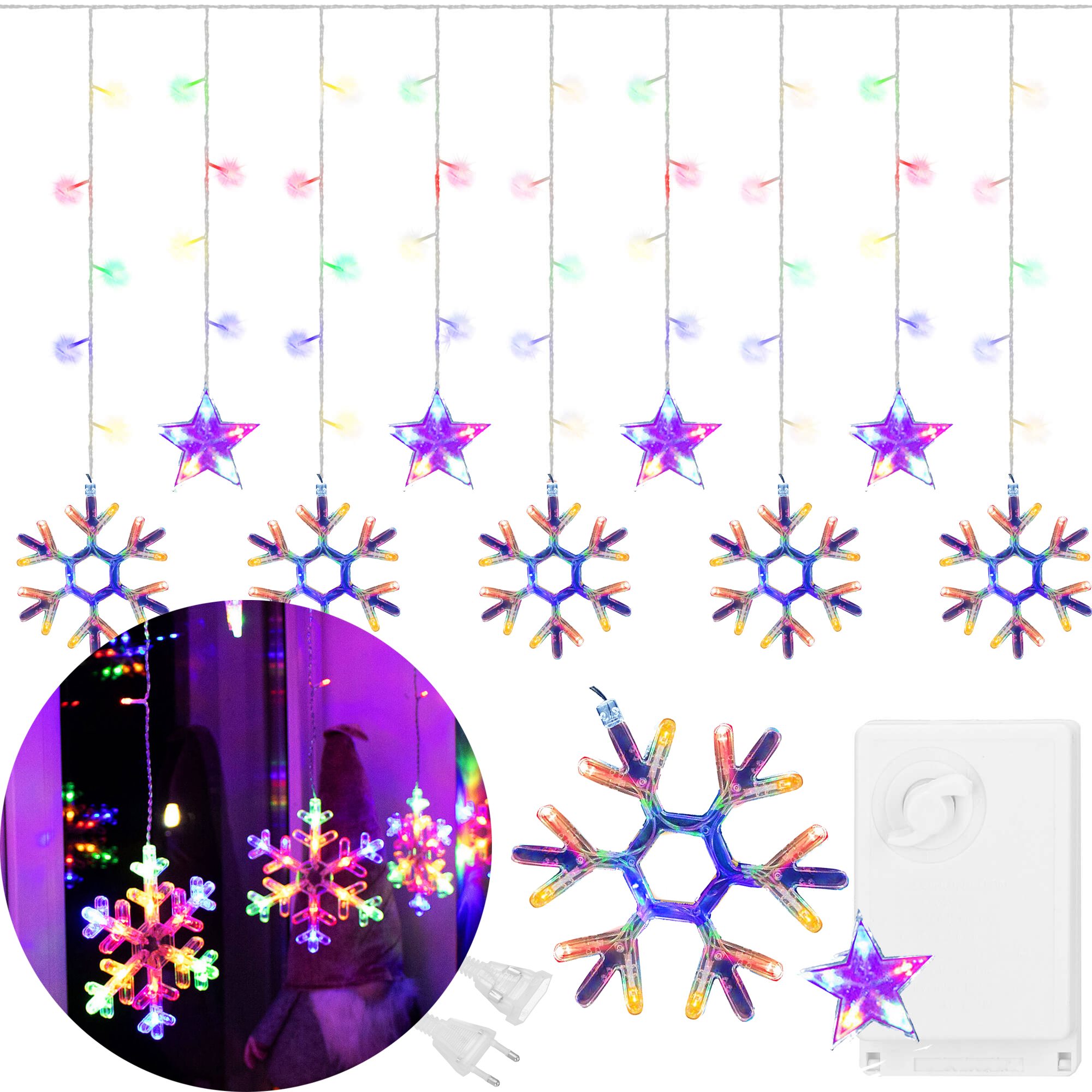 Kalėdinės girliandos springos su programuojamomis funkcijomis, 150 led