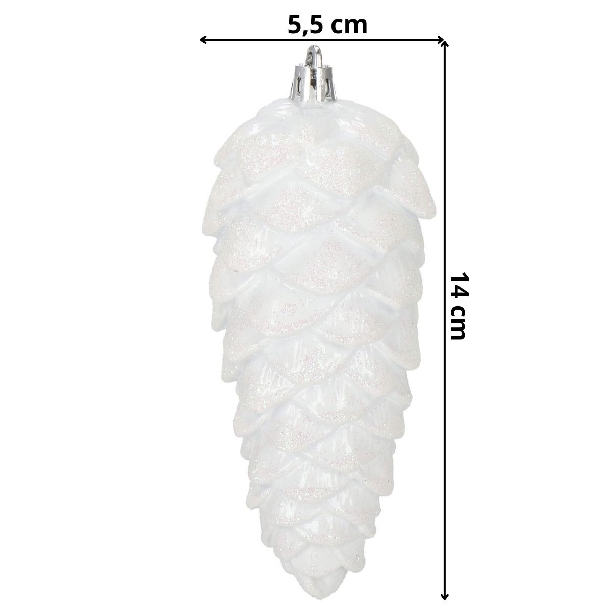 Eglutės papuošimai kankorėžiai springos 14 cm, 6 vnt.