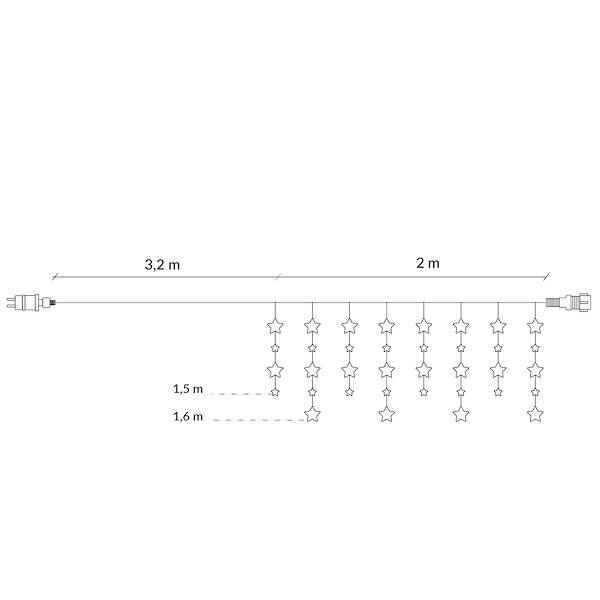 Kalėdinės girliandos springos cl4004 180 led 2m